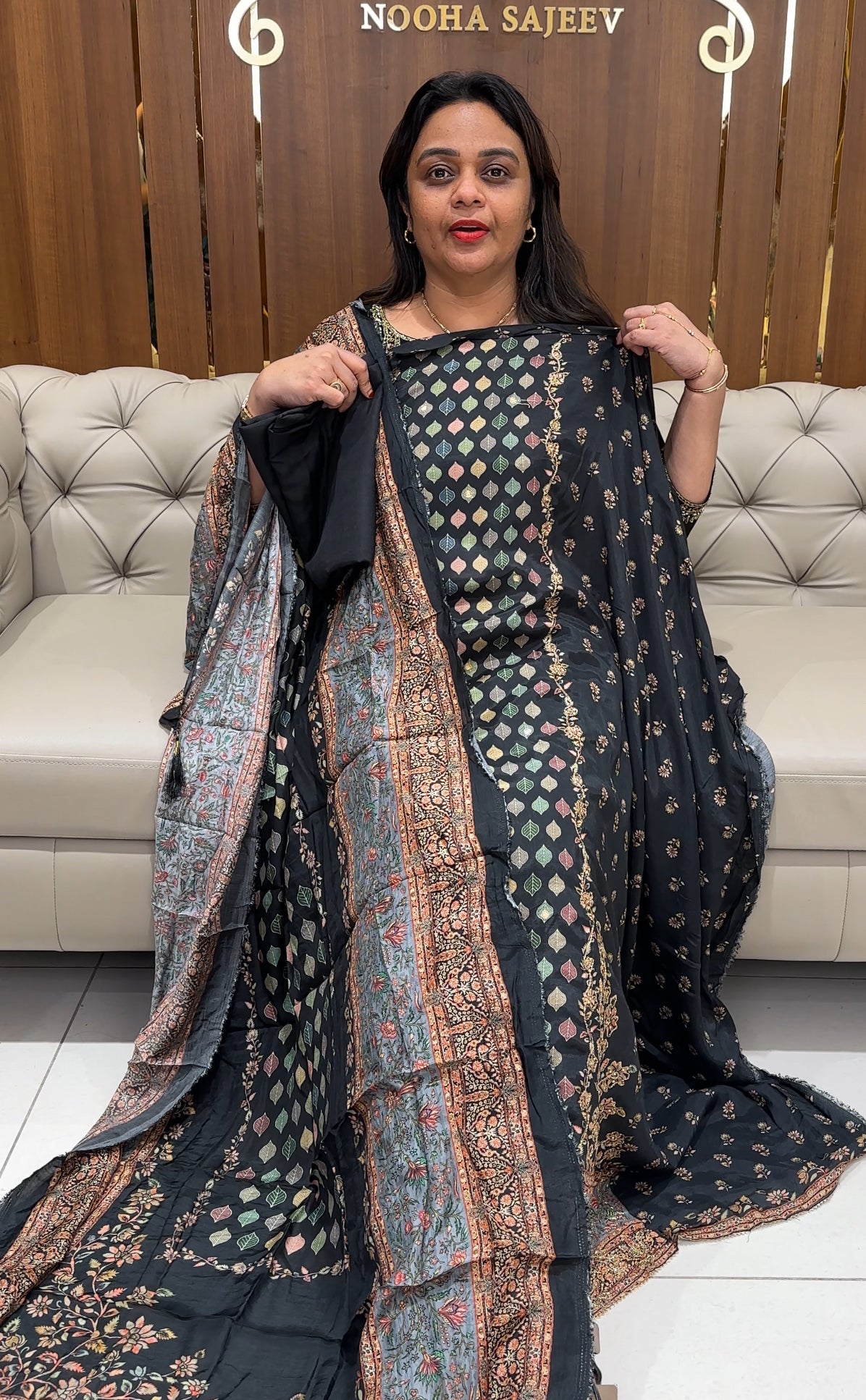 MUSLIN SILK UNSTITCHED SALWAR SUIST - IHA 24361