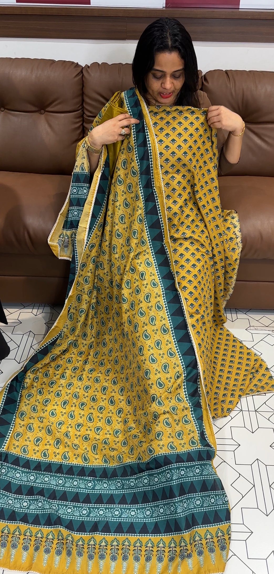 PRINTED MUSLIN UNSTITCHED SALWAR SUITS - IHA 22904