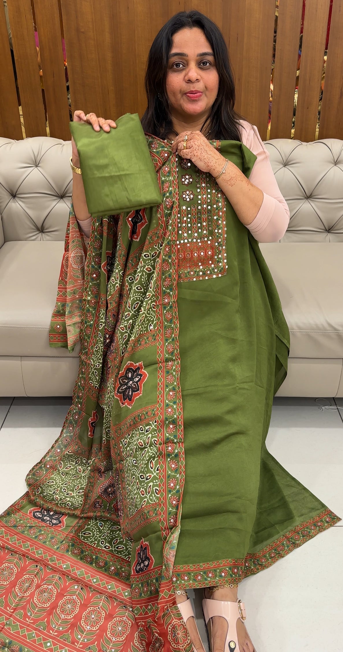 SEMI RAW SILK UNSTITCHED SALWAR SUITS - IHA 27484