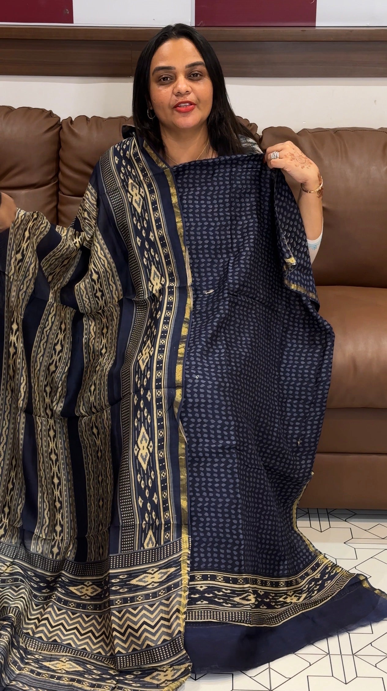 BLOCK PRINTED UNSTITCHED SALWAR SUITS - IHA 31552