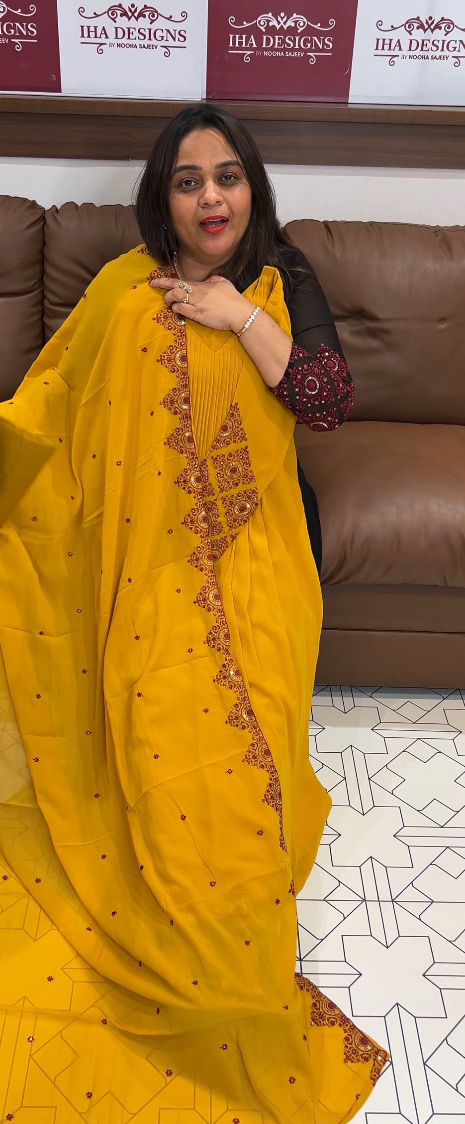 PARTY WEAR ALINE TOP,BOTTOM AND DUPATTA- IHA 23669