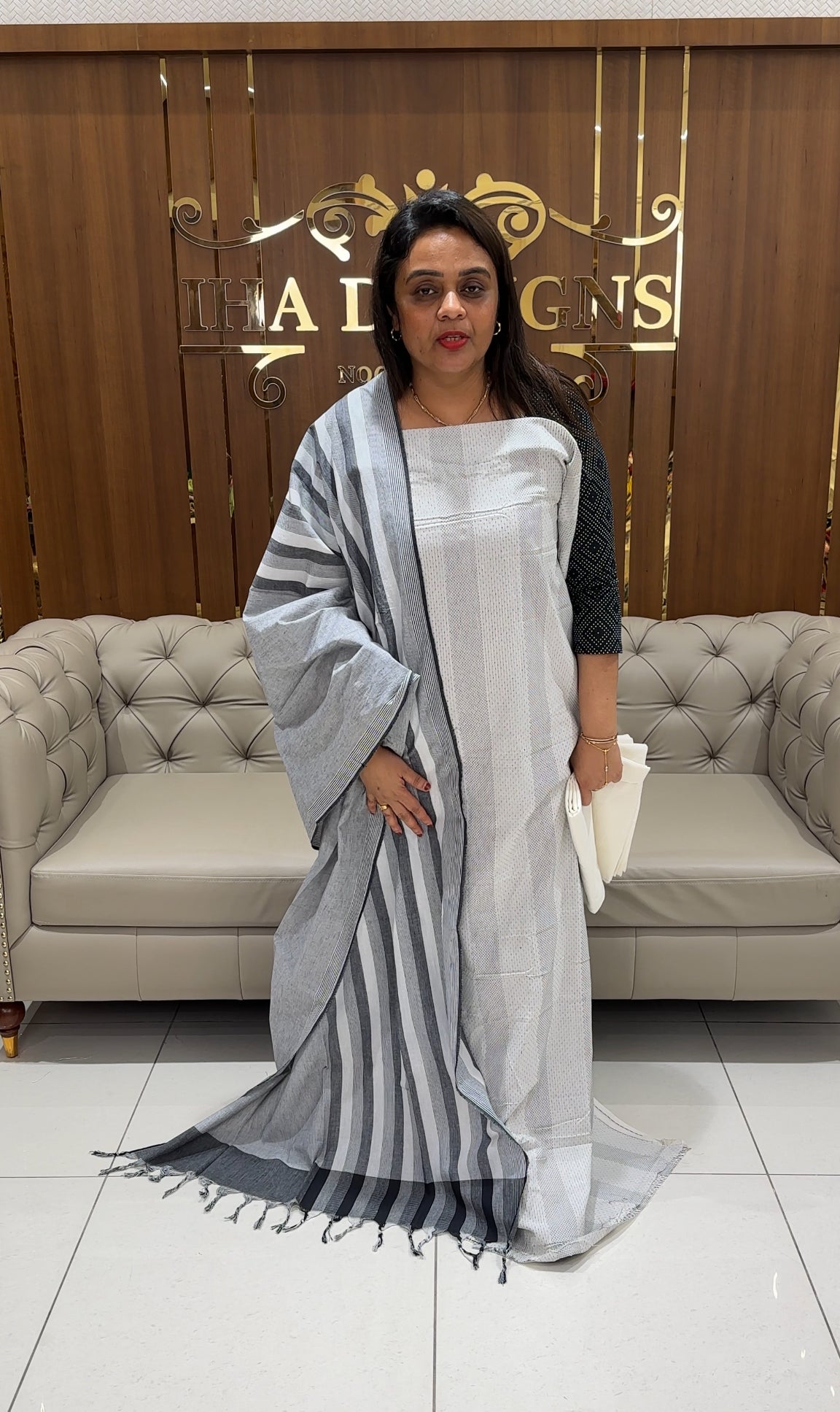 HANDLOOM COTTON UNSTITCHED SALWAR SUITS - IHA 25125