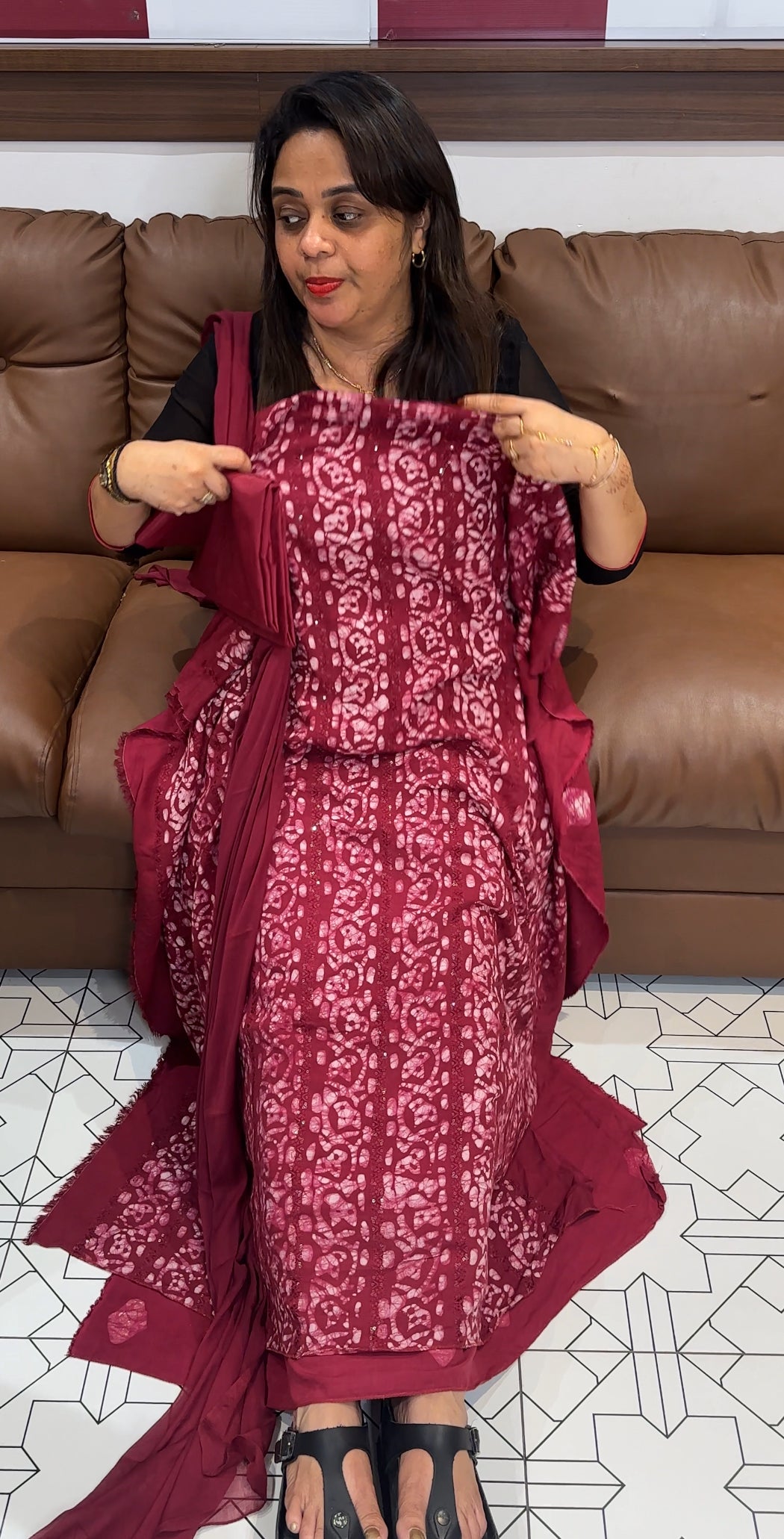 BATIK PRINTED UNSTITCHED SALWAR SUITS - IHA 23935
