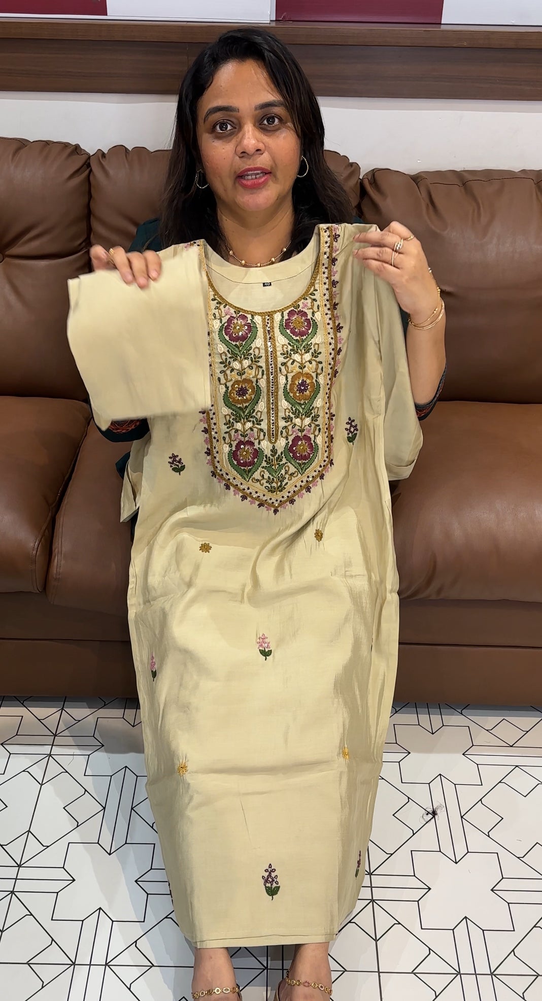 MALAI CHANDERI TOP AND BOTTOM - IHA 26312