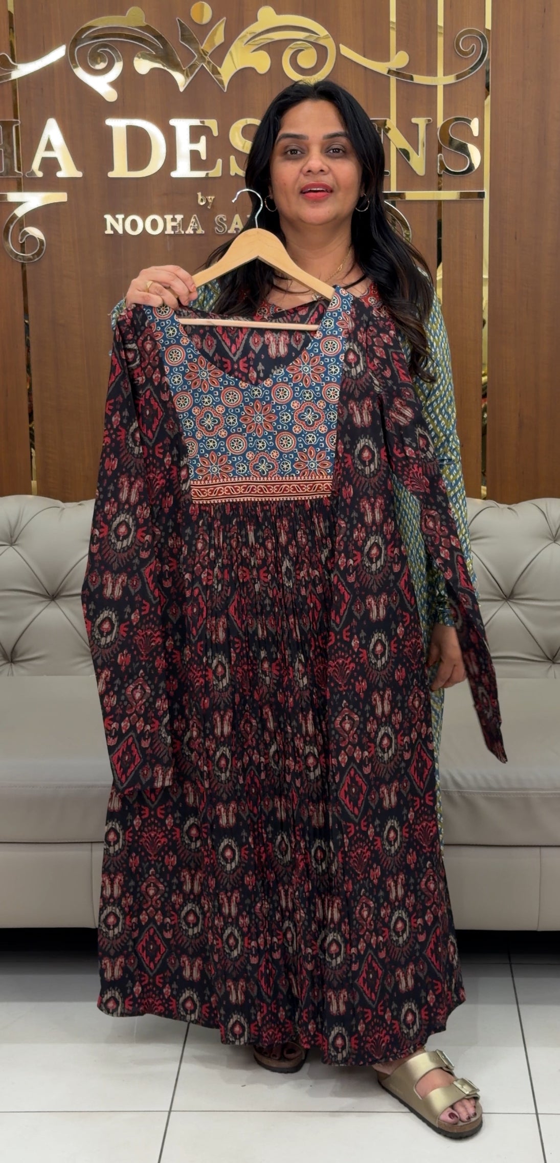 IHA'S IN-HOUSE COTTON PRINTED ALINE TOPS - IHA 30545