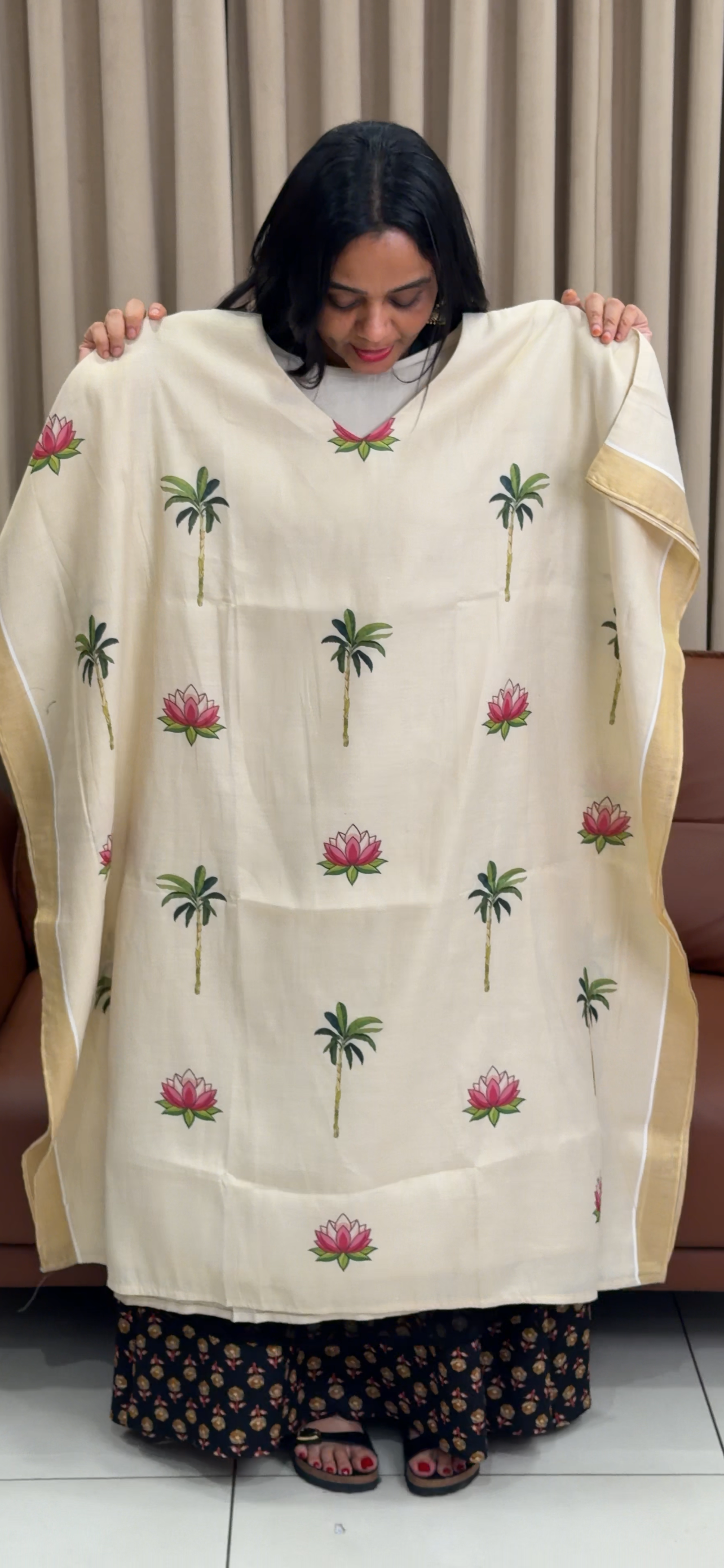 IHA'S IN-HOUSE TISSUE KAFTAN TOPS - IHA 34120