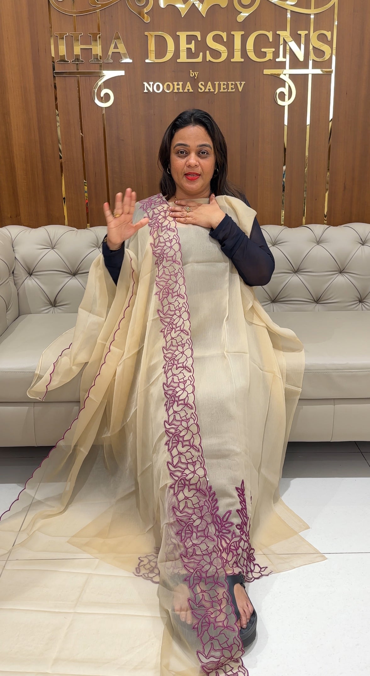 CHIFFON UNSTITCHED SALWAR SUITS - IHA 23423