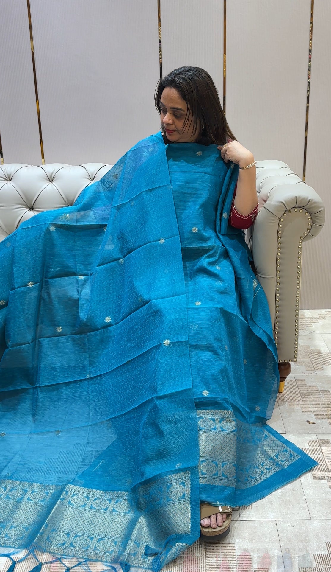 SEMI DUPION UNSTITCHED SALWAR SUITS - IHA 21421
