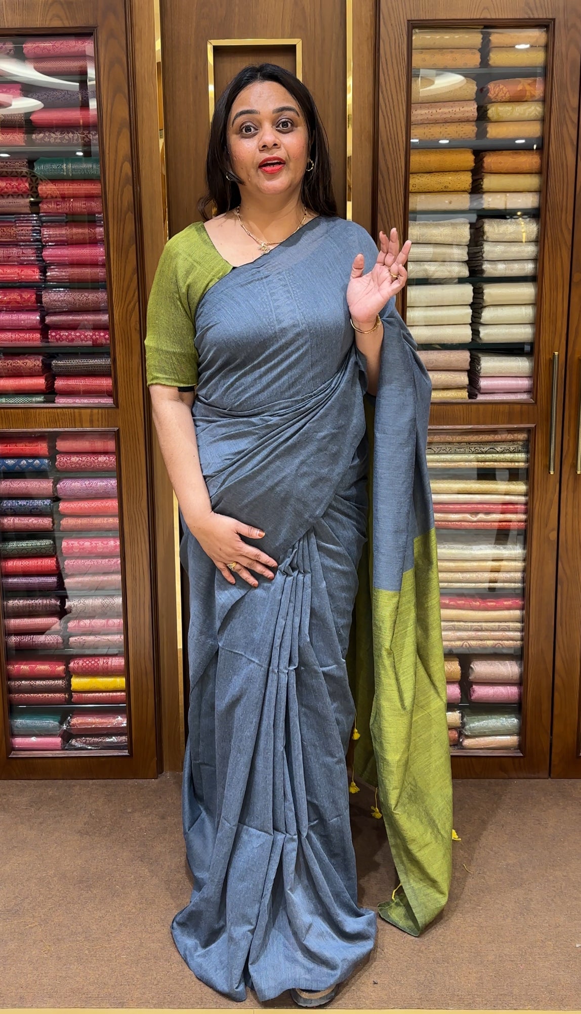 KHADDI COTTON SAREES - IHA 22310