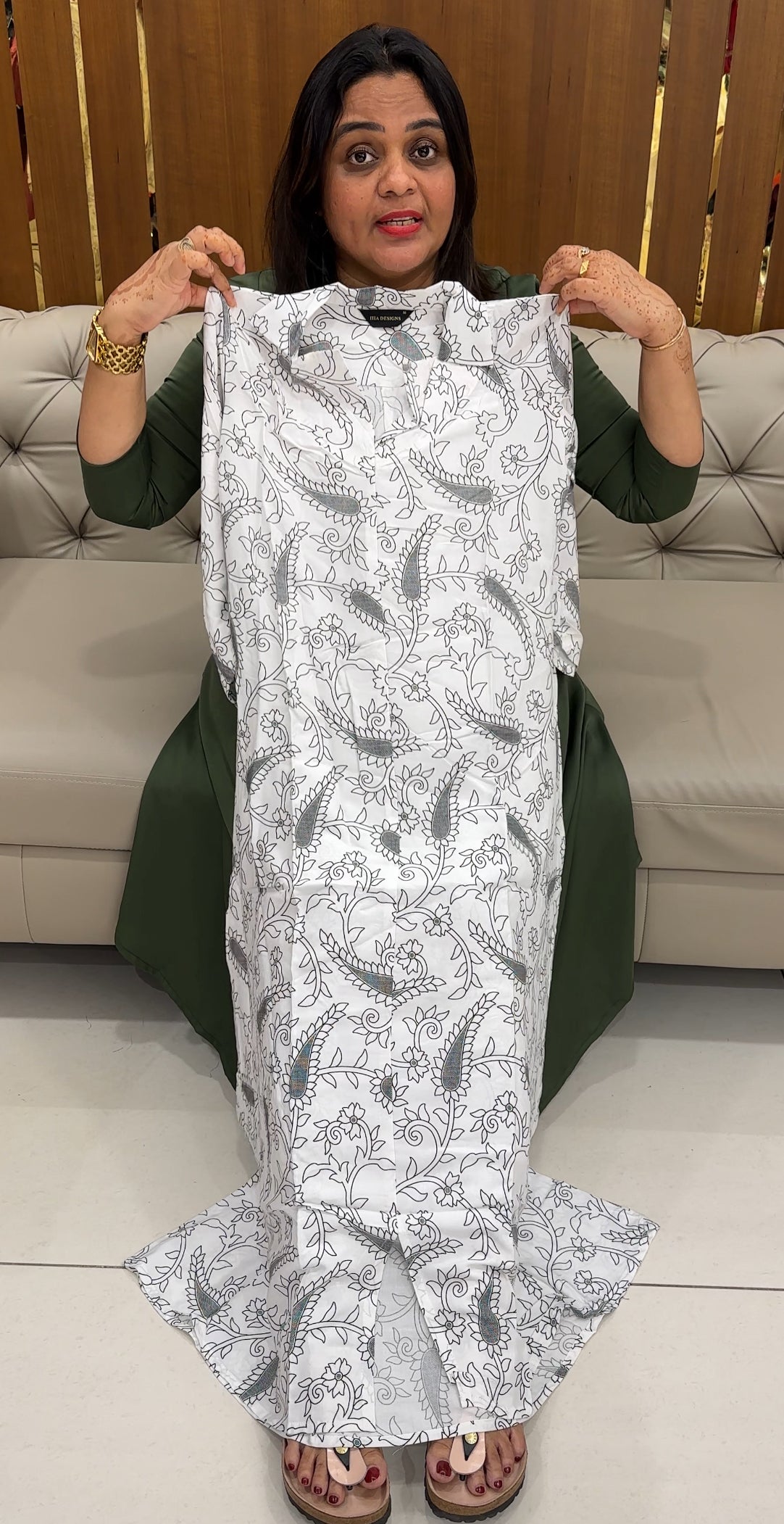 PRINTED RAYON LONG TOPS - IHA 27572