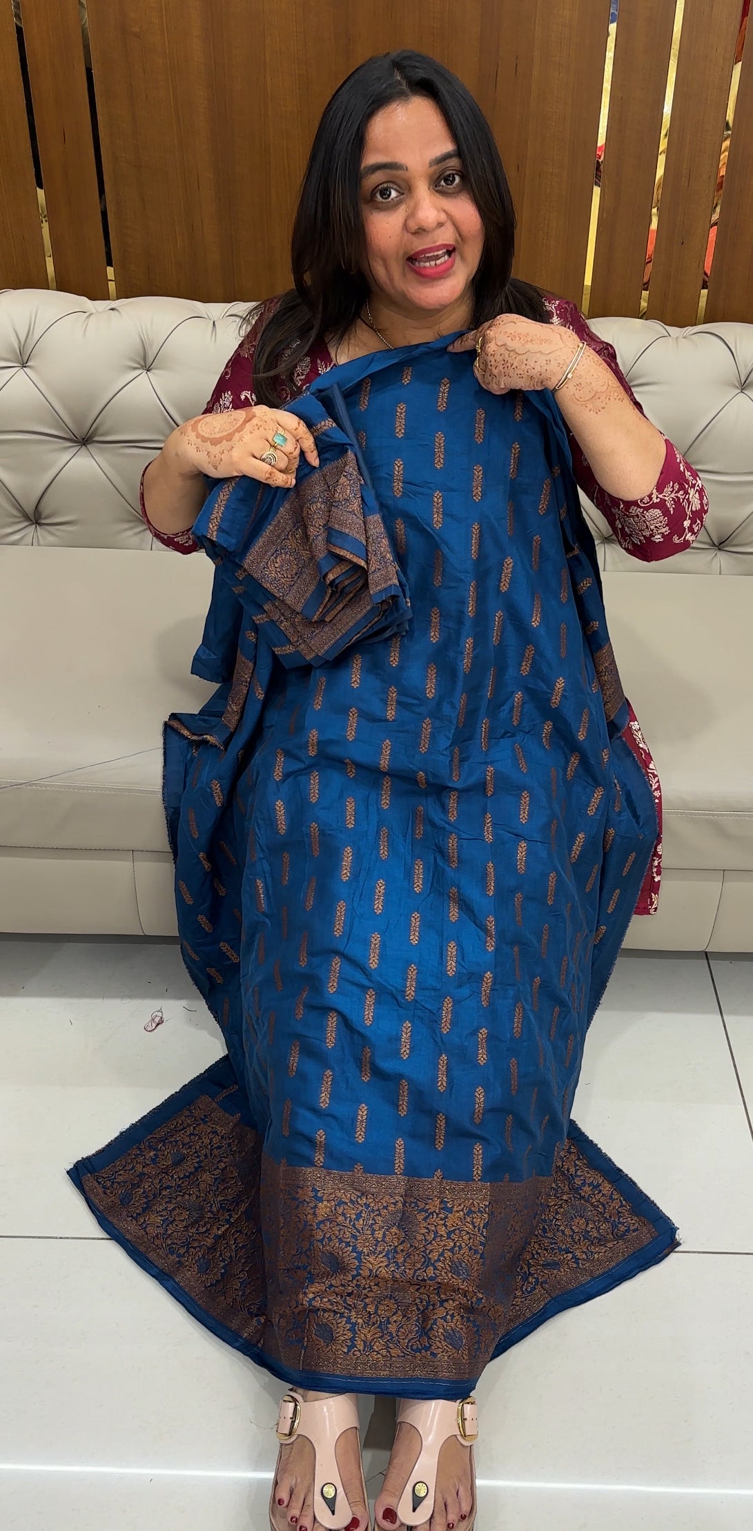 SEMI BANARASI UNSTITCHED SALWAR SUITS - IHA 27501