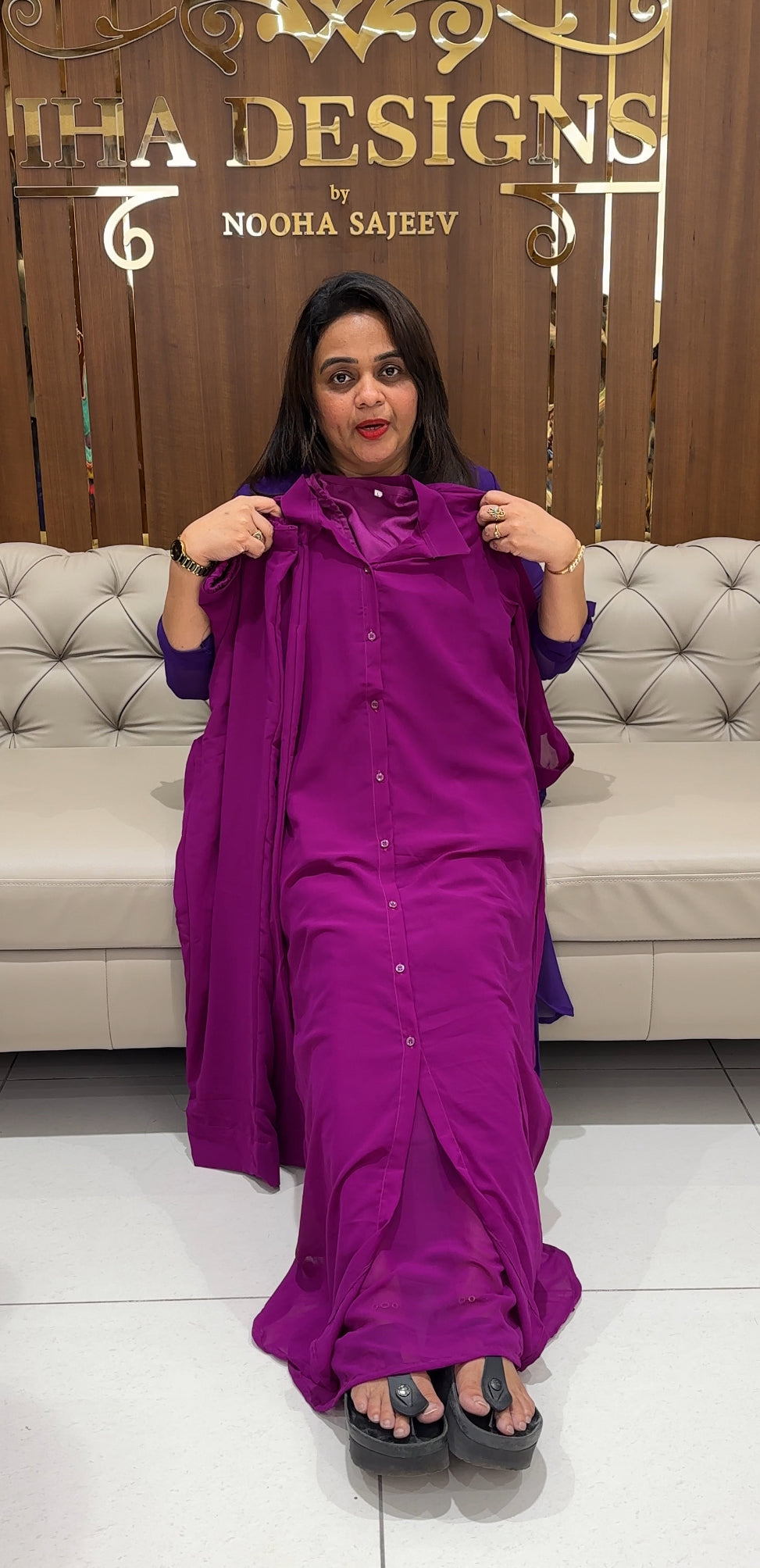 IHA'S IN-HOUSE GEORGETTE CO-ORDS SETS - IHA 23431