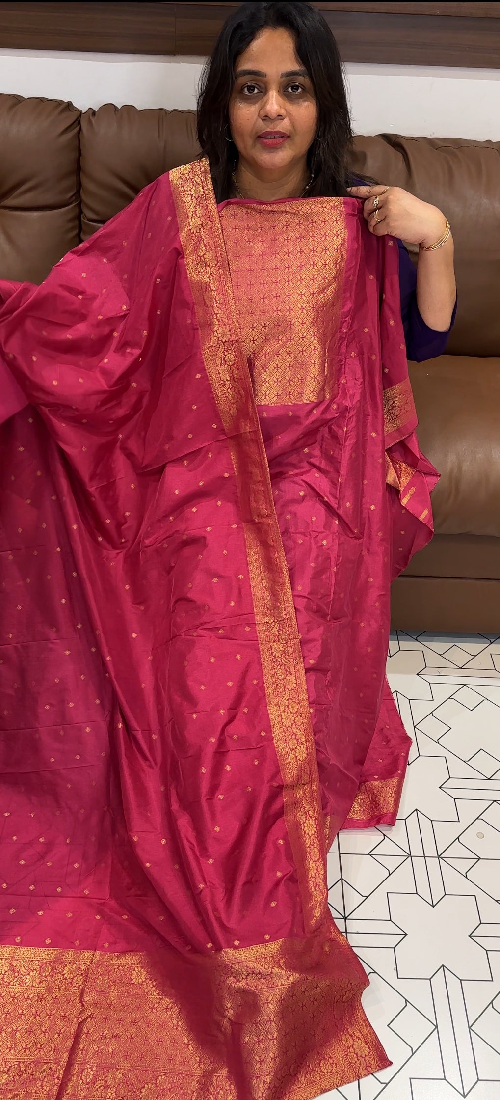 SEMI BANARSI UNSTITCHED SALWAR SUITS - IHA 26219