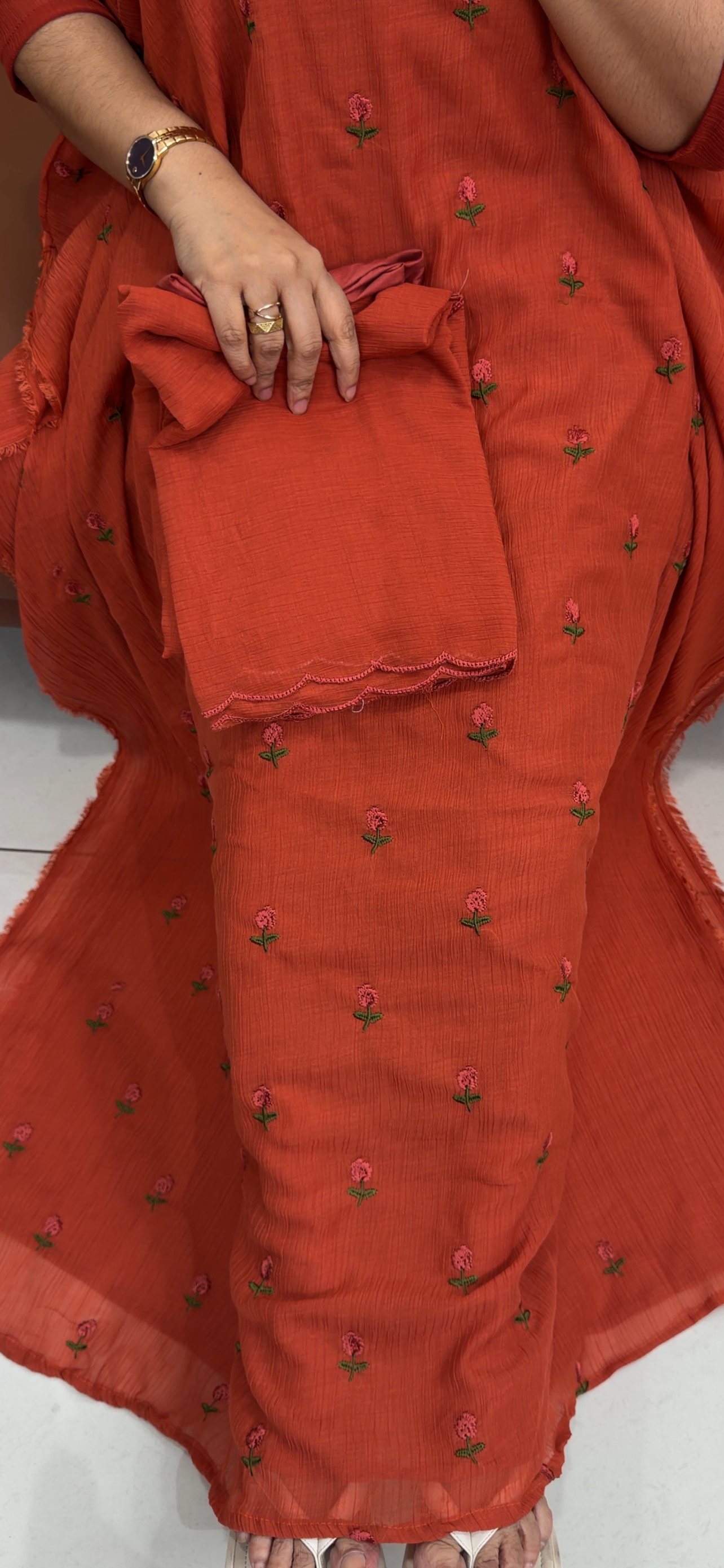 MUL CRUSHED UNSTITCHED SALWAR SUITS - IHA 33537