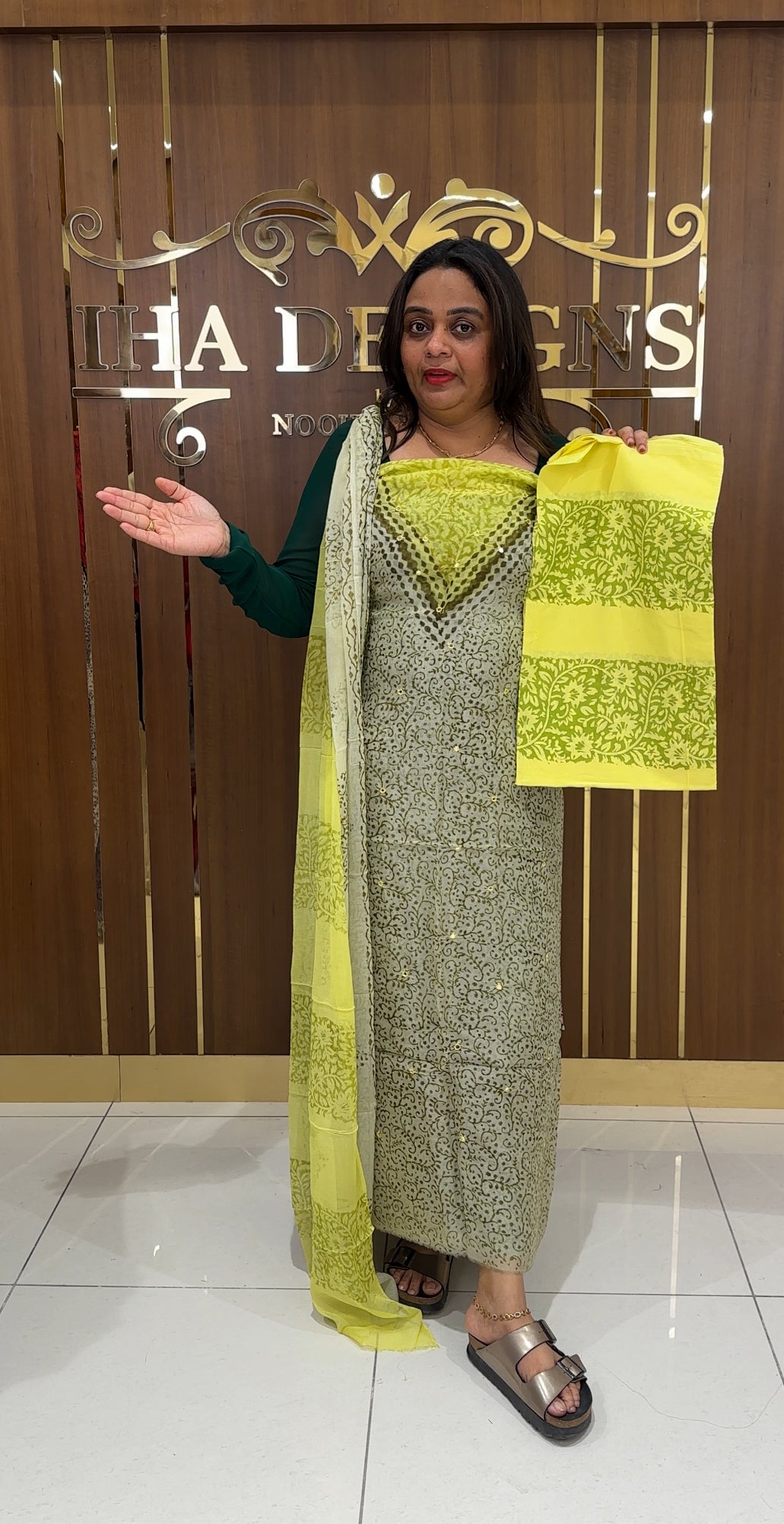 PRINTED ORGANZA UNSTITCHED SALWAR SUITS - IHA 23620