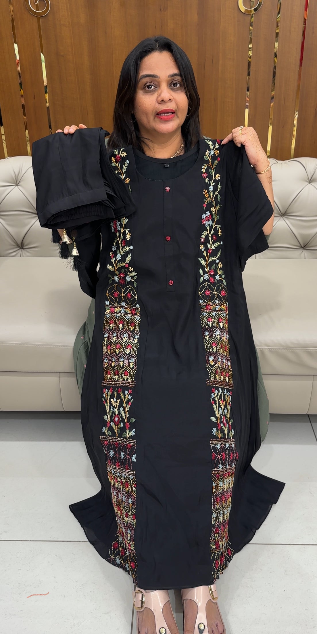 MALAI CHANDERI TOP,BOTTOM AND DUPATTA - IHA 27598