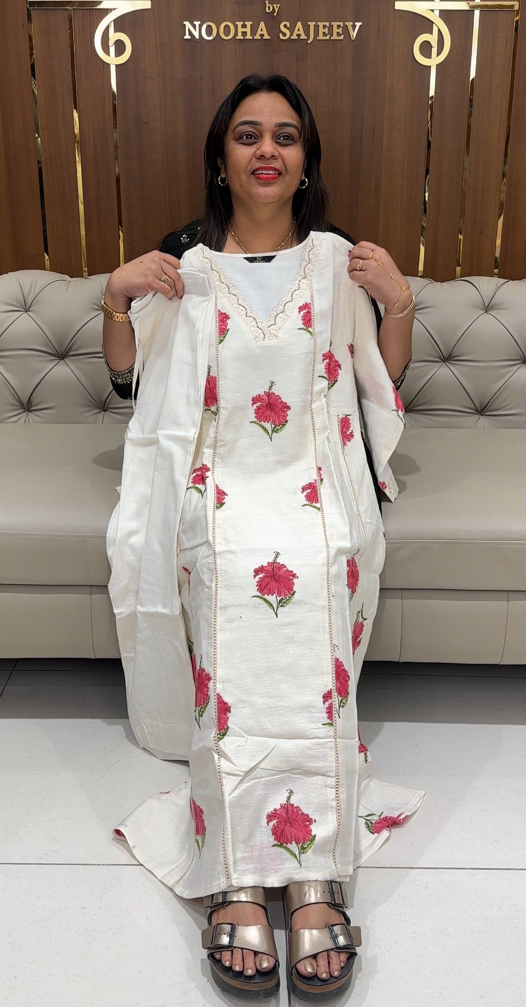PRINTED LINEN TOP AND BOTTOM - IHA 24648
