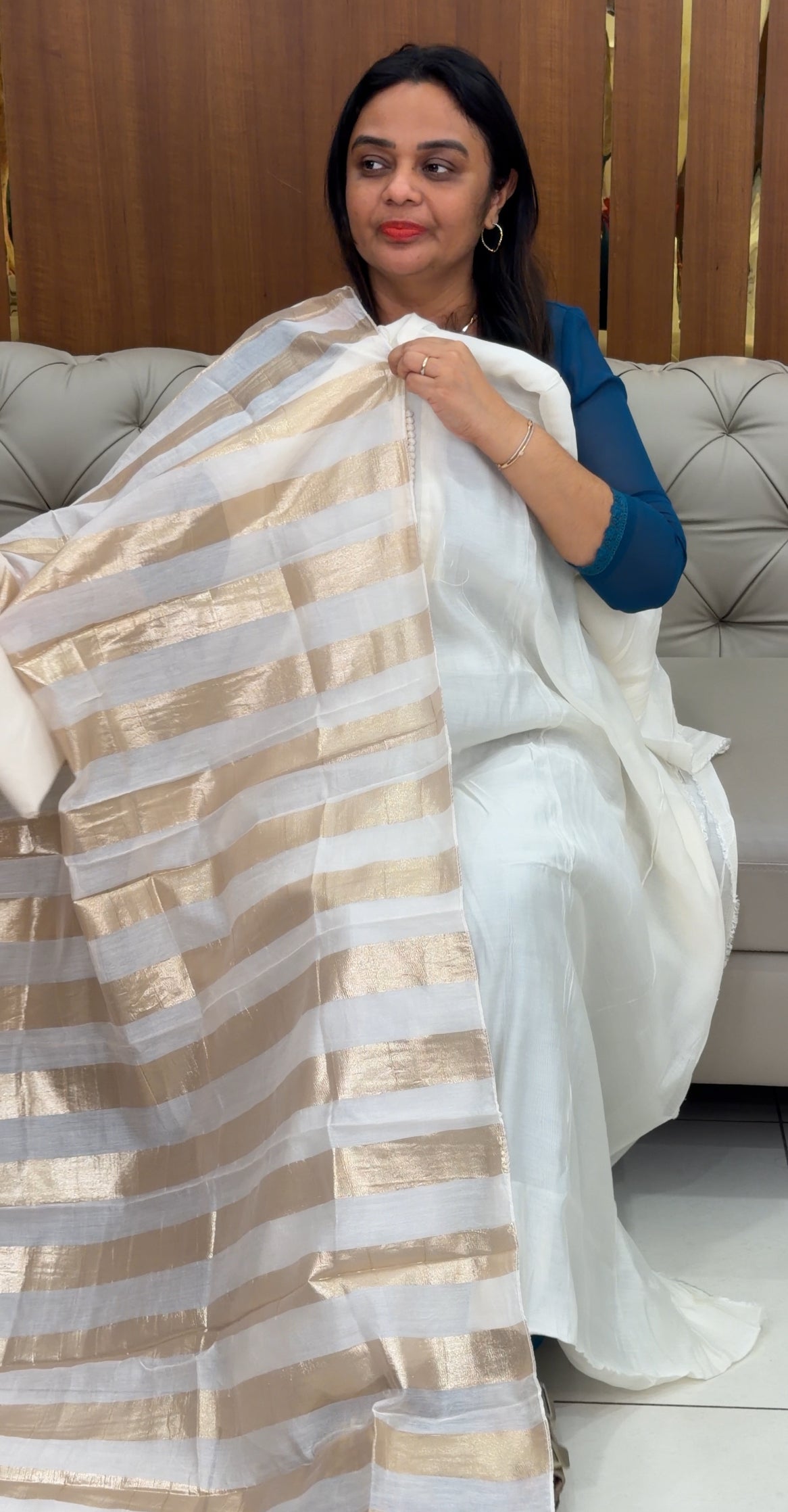 MUL CHANDERI UNSTITCHED SALWAR SUITS - IHA 30708