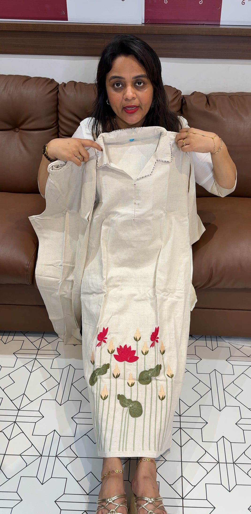 COTTON LINEN TOP AND BOTTOM - IHA 24269