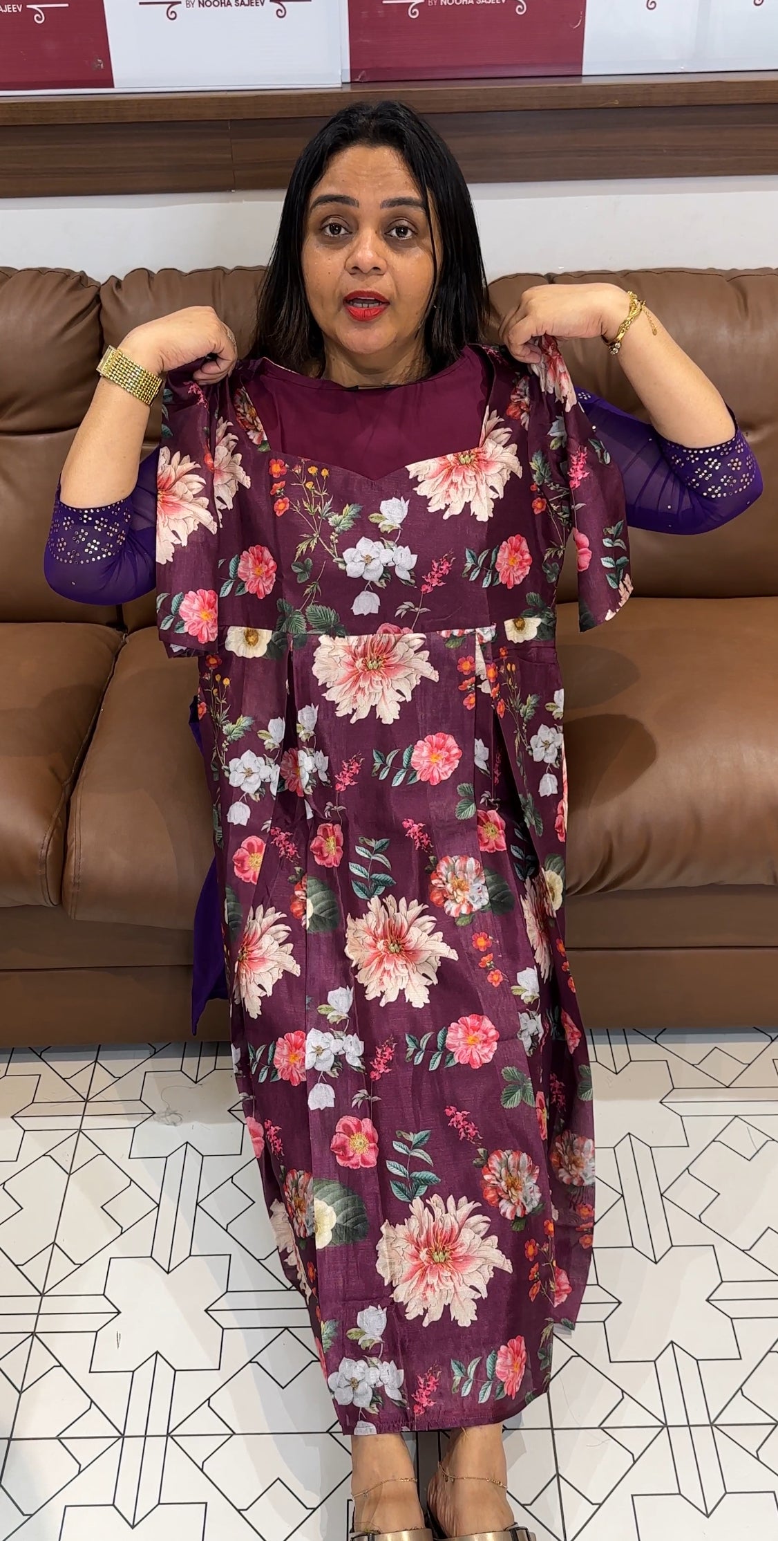 PRINTED ORGANZA FROCKS - IHA 21587