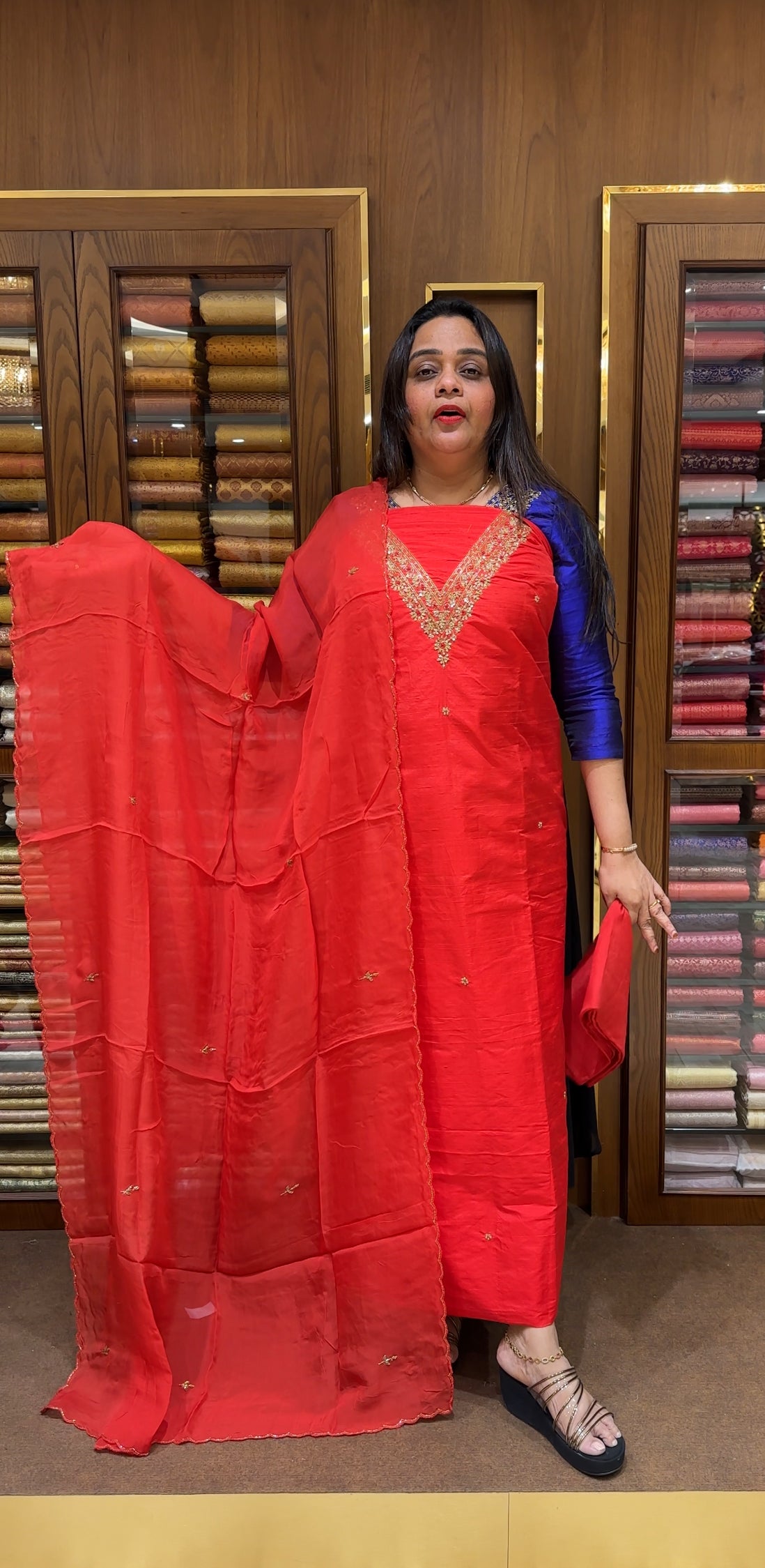RAW SILK UNSTITCHED SALWAR SUITS - IHA 24102