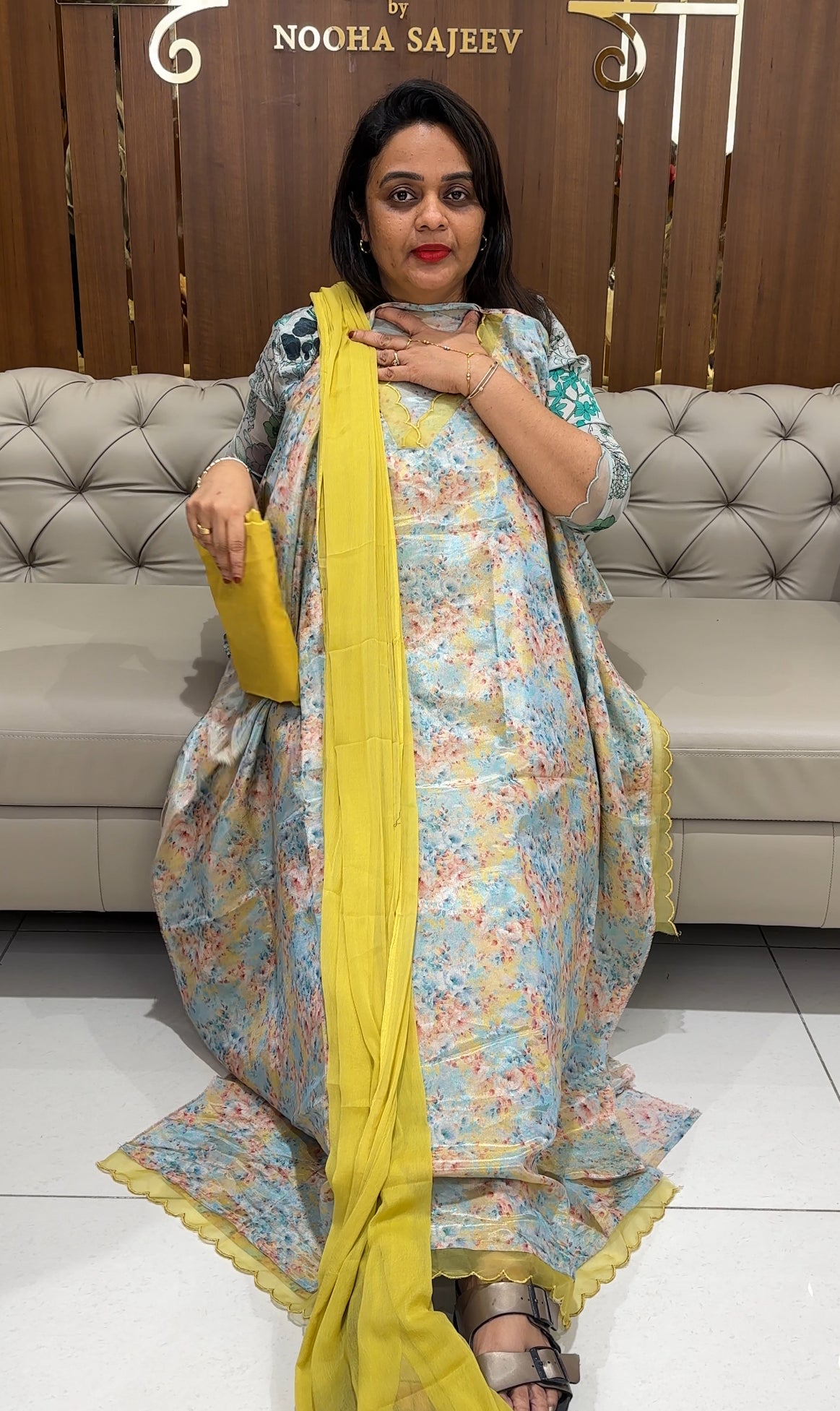IHA'S IN-HOUSE PRINTED TISSUE UNSTITCHED SALWAR SUITS - IHA 24244