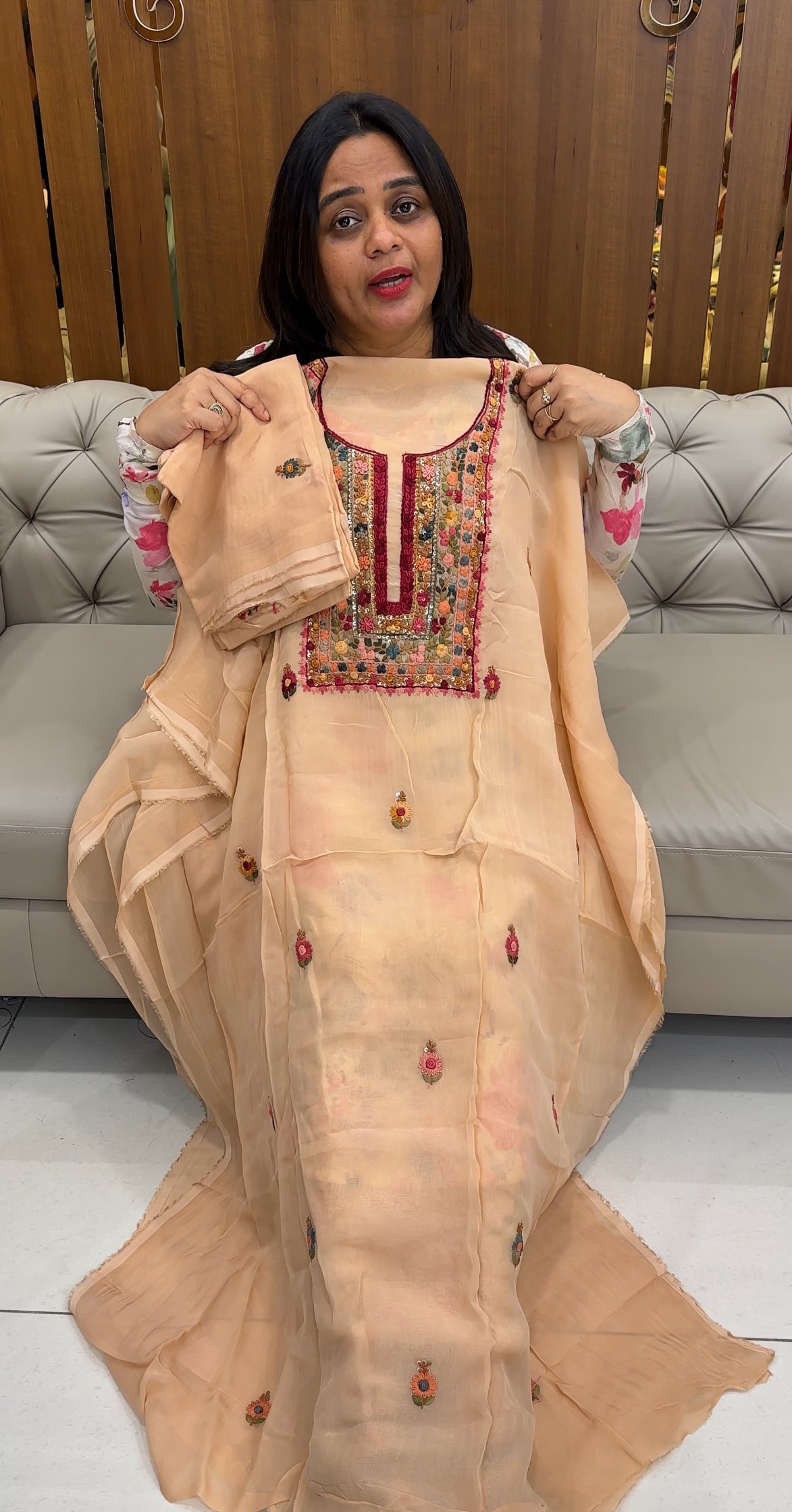 VISCOSE ORGANZA UNSTITCHED SALWAR SUITS - IHA 26095