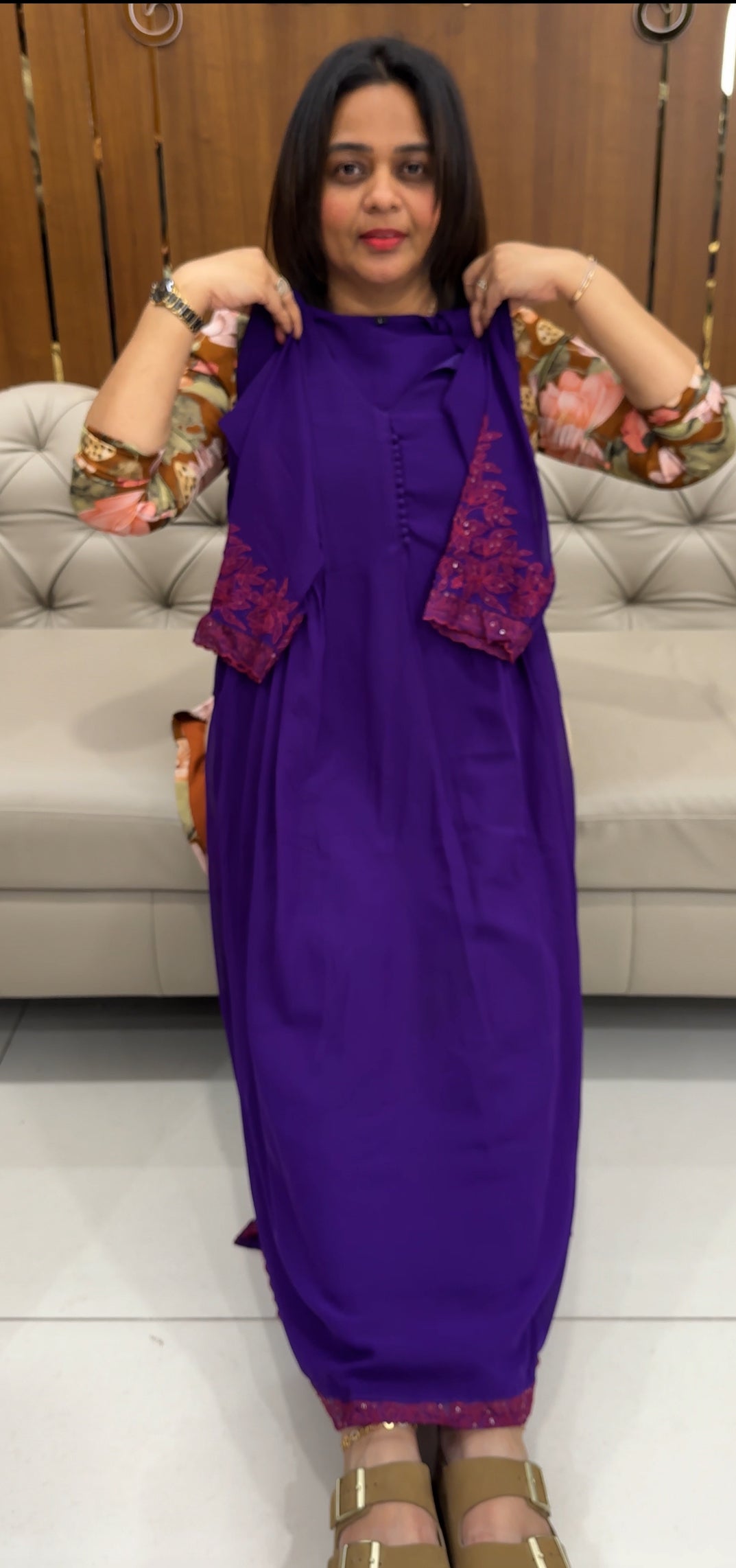 FAUX GEORGETTE ALINE TOPS - IHA 25325