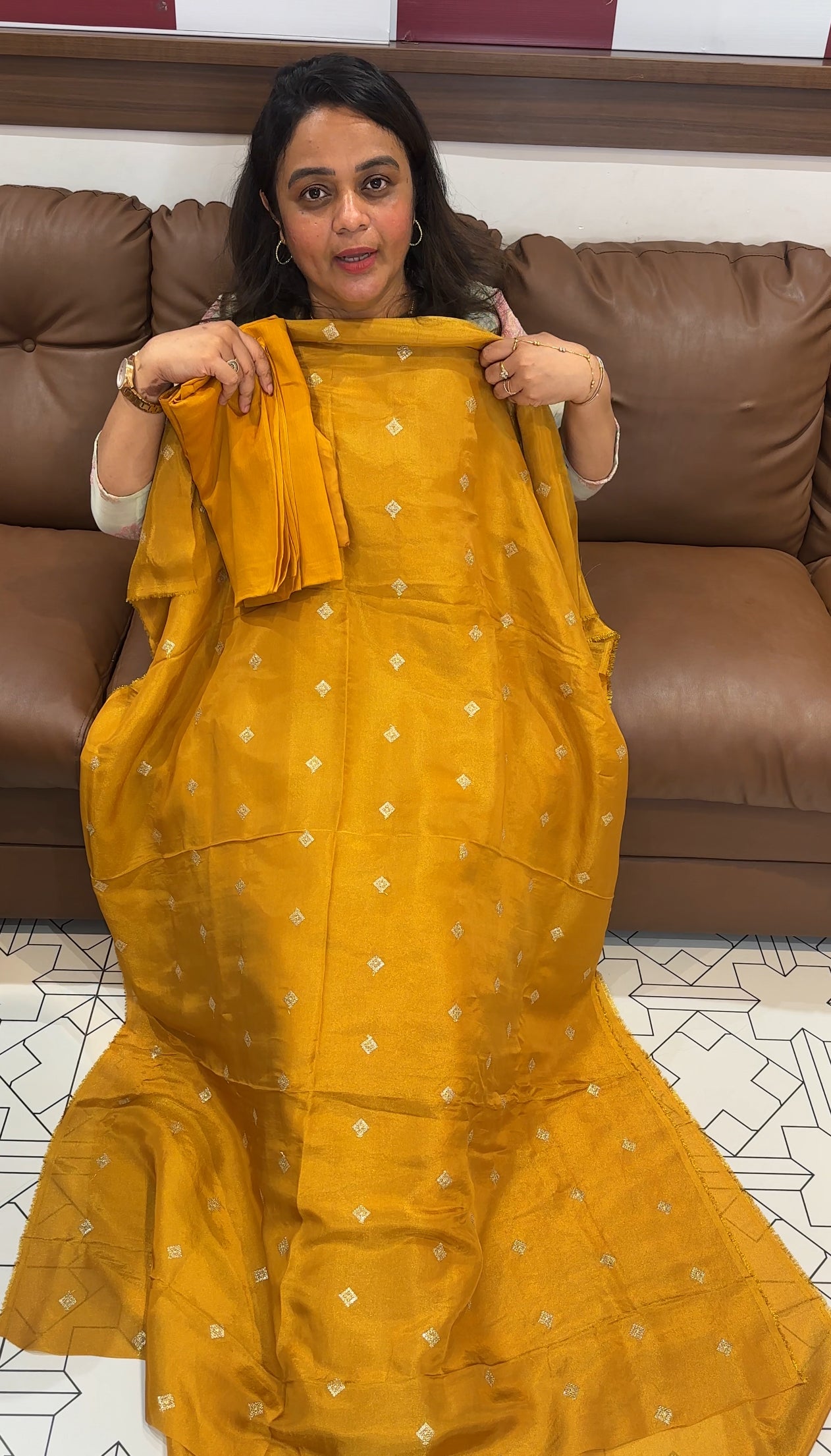 TISSUE UNSTITCHED SALWAR SUITS - IHA 26477
