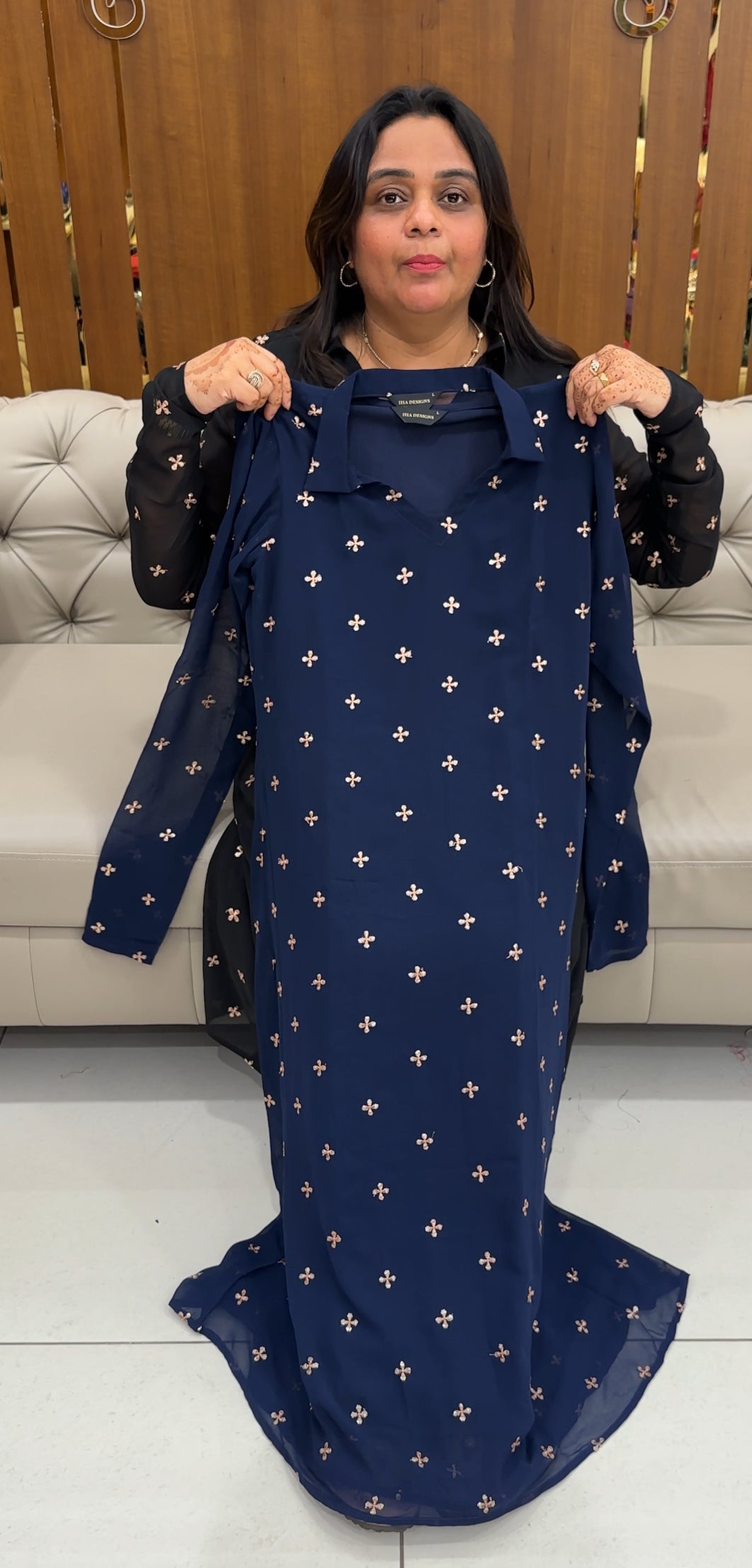 IHA'S IN-HOUSE GEORGETTE ALINE TOPS - IHA 27456