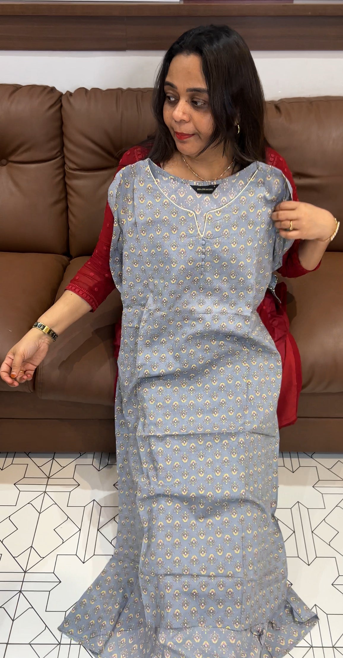 PRINTED ALINE TOPS - IHA 22782