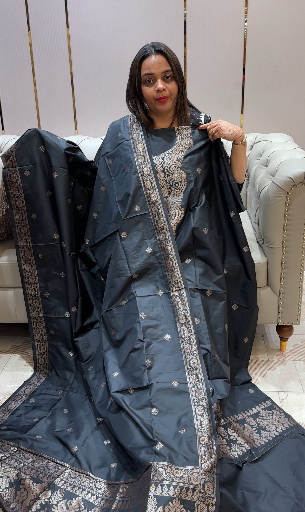 SEMI KATAN UNSTITCHED SALWAR SUITS - IHA 22032
