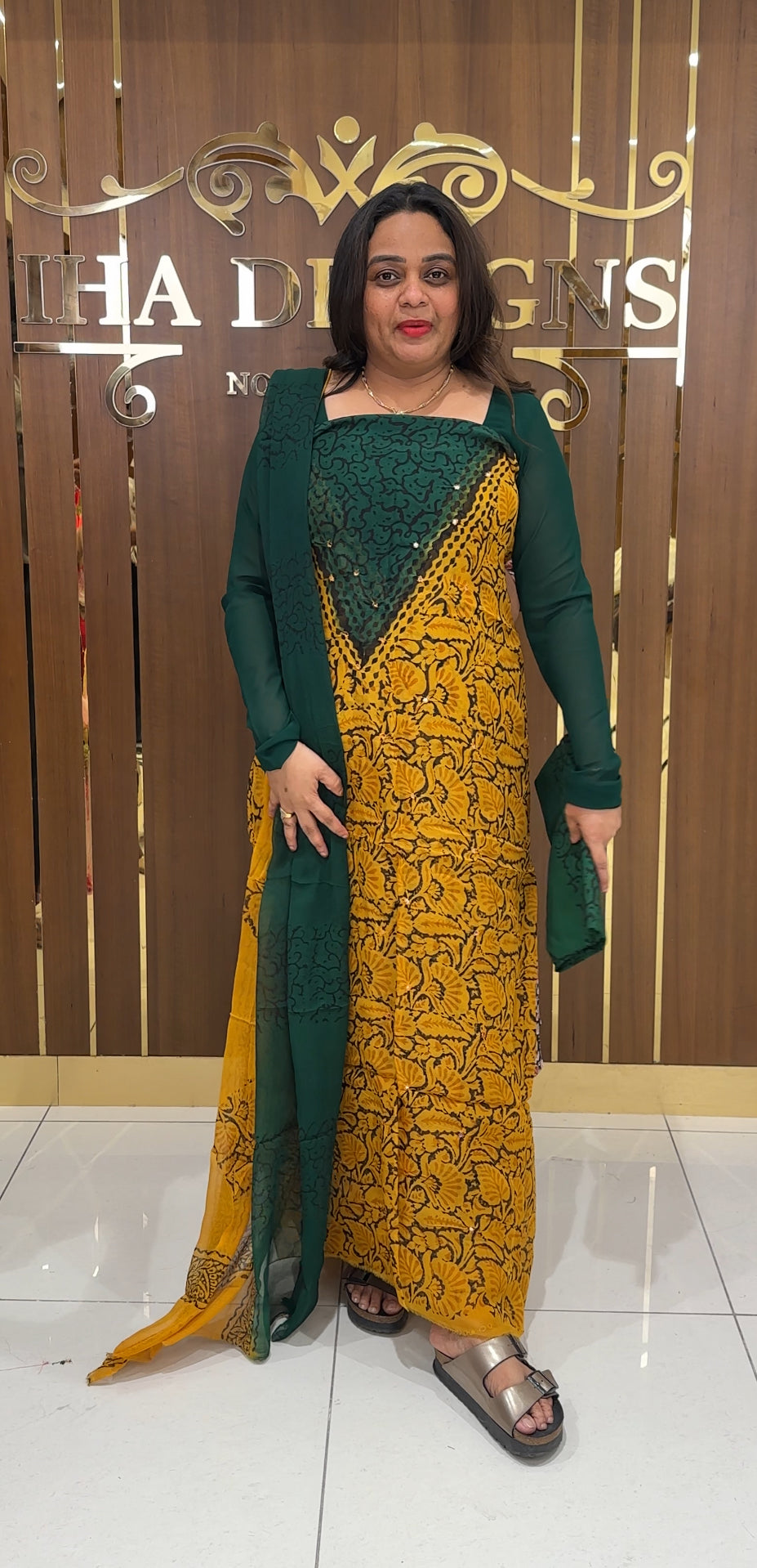 PRINTED ORGANZA UNSTITCHED SALWAR SUITS - IHA 23620