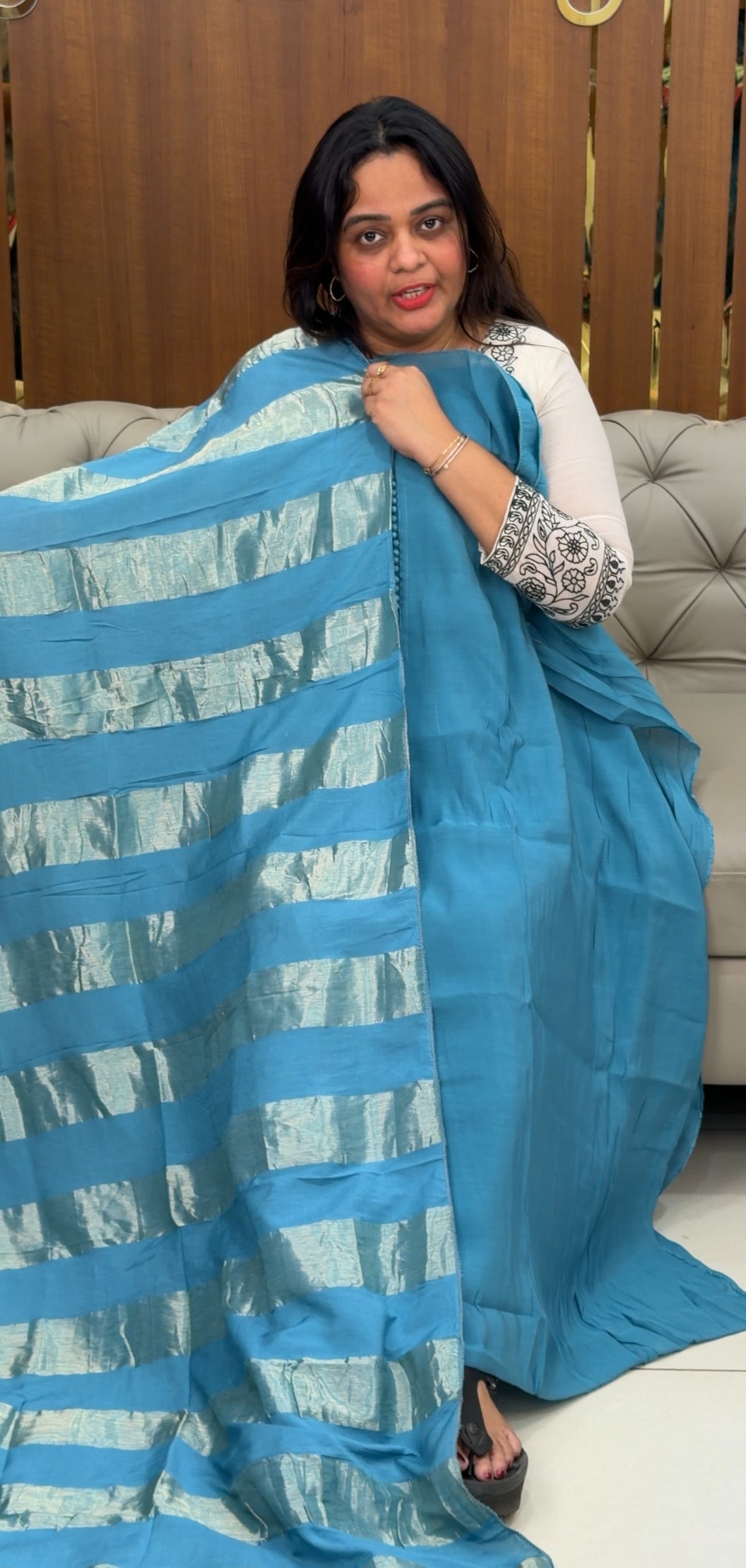 MUL CHANDERI UNSTITCHED SALWAR SUITS - IHA 30513