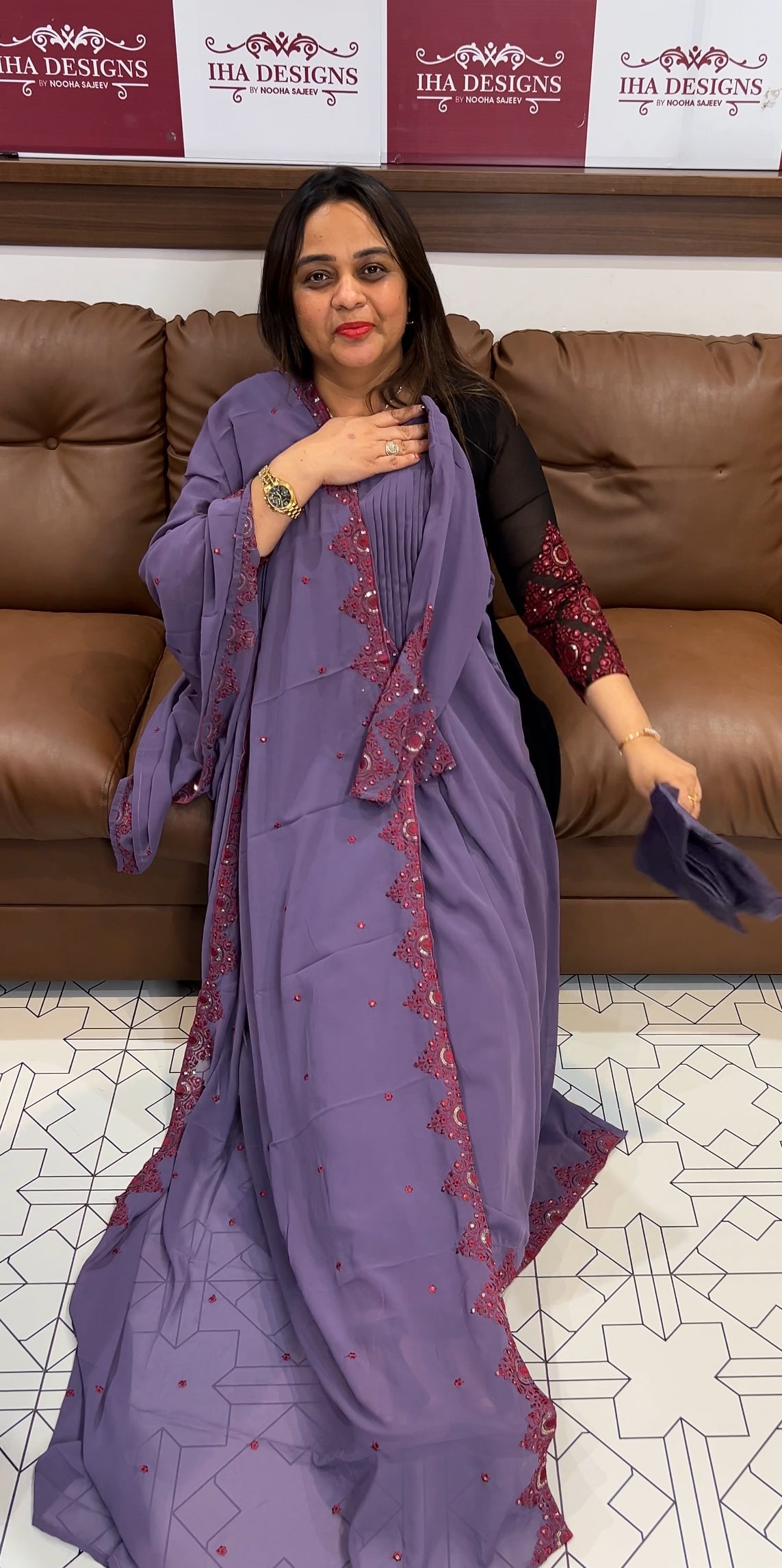 PARTY WEAR ALINE TOP,BOTTOM AND DUPATTA- IHA 23669