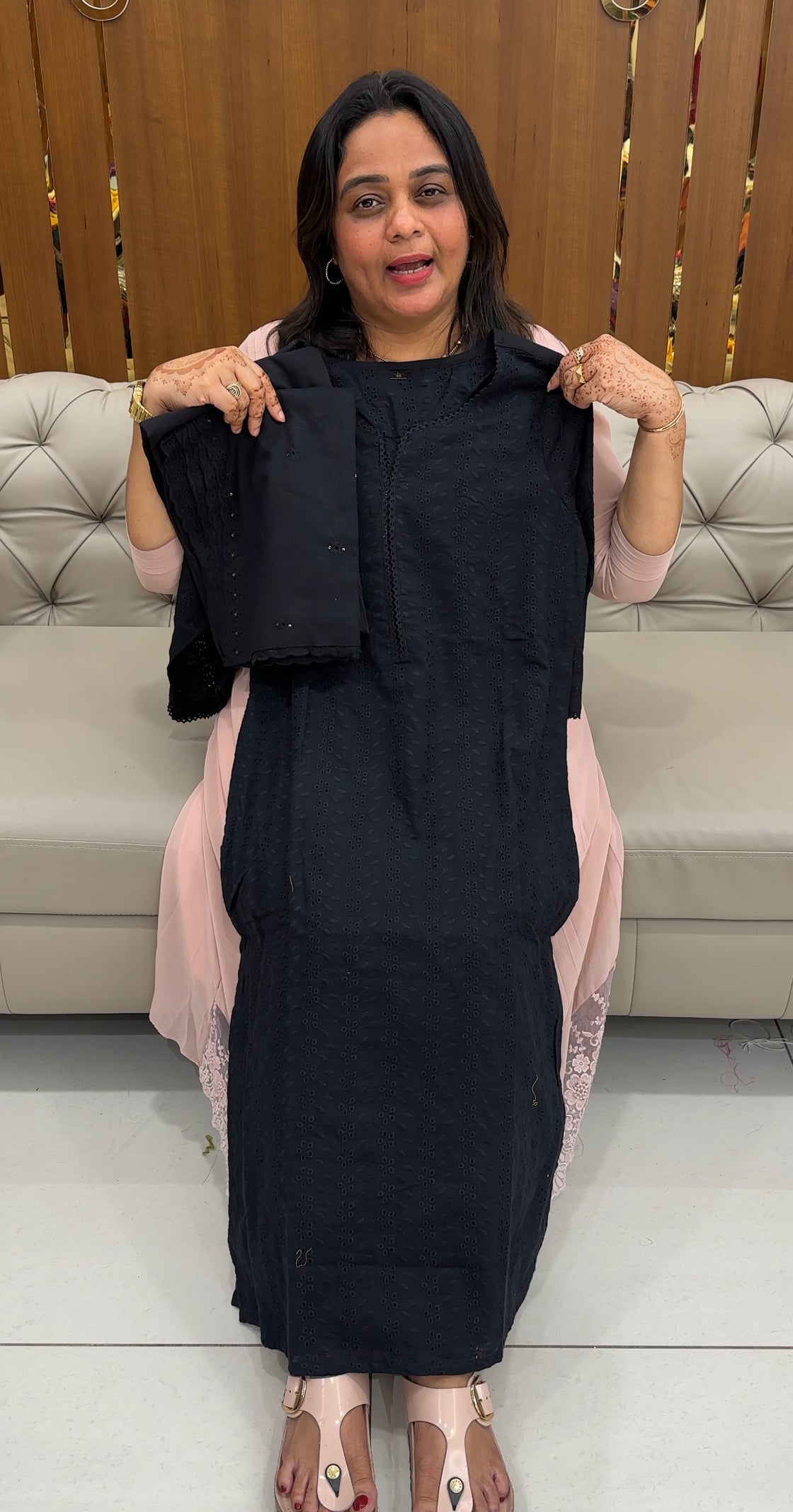 COTTON HAKOBA TOP, BOTTOM AND DUPATTA - IHA 27586