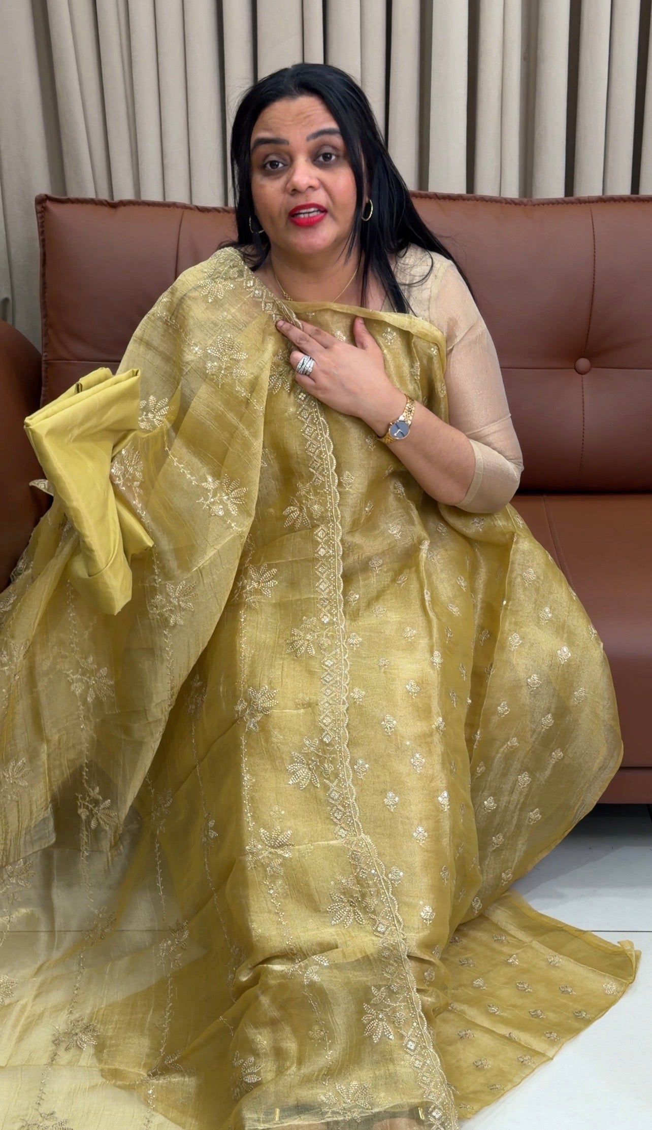 FORWARD CRUSHED TISSUE BANARASI UNSTITCHED SALWAR SUITS - IHA 34679