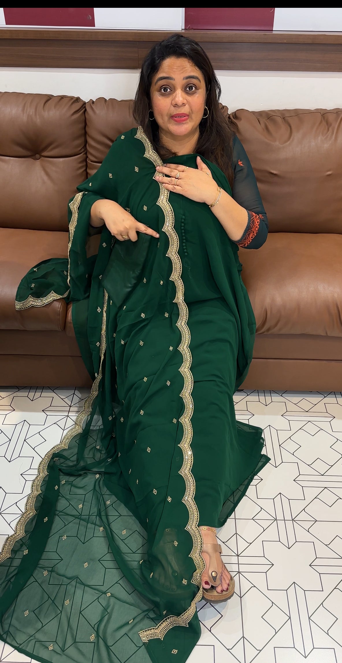 FAUX GEORGETTE UNSTITCHED SALWAR SUITS - IHA 26268