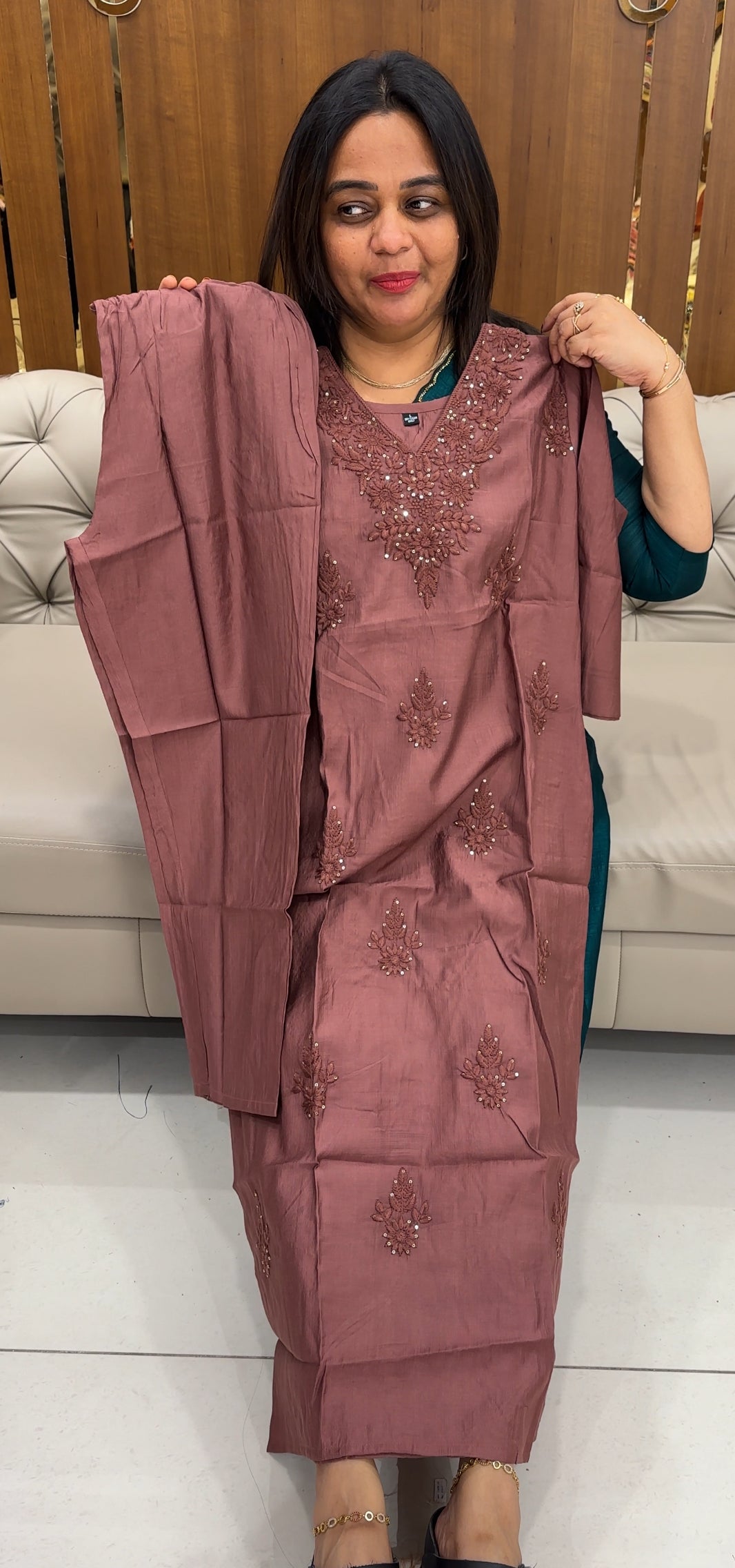 SEMI RAW SILK TOP AND BOTTOM - IHA 26066