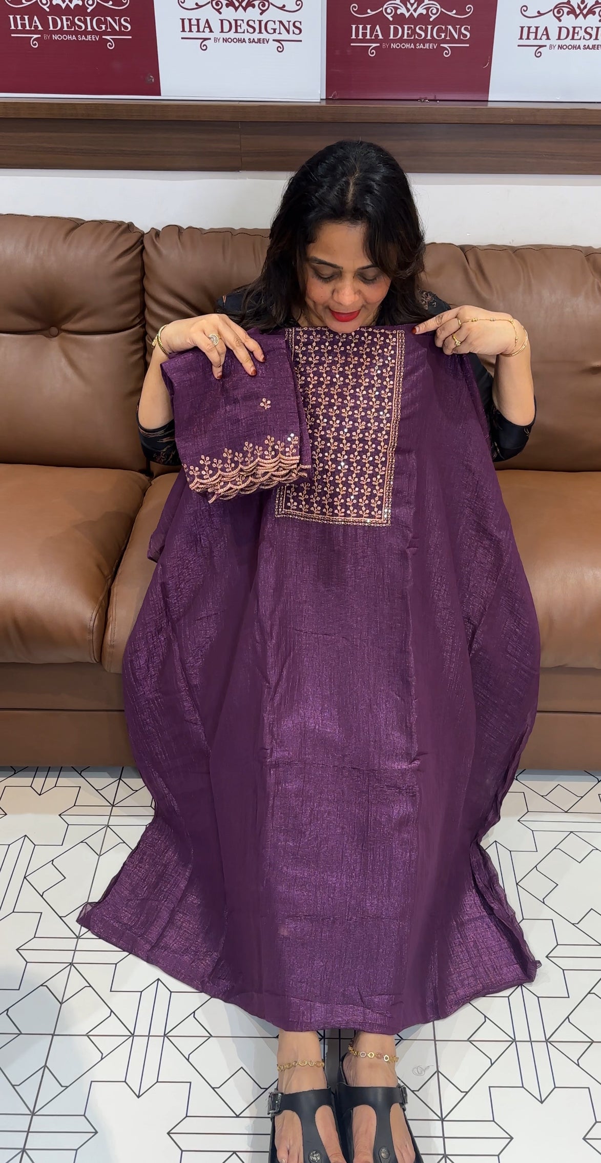SHIMMER CHIFFON UNSTITCHED SALWAR SUITS - IHA 25176