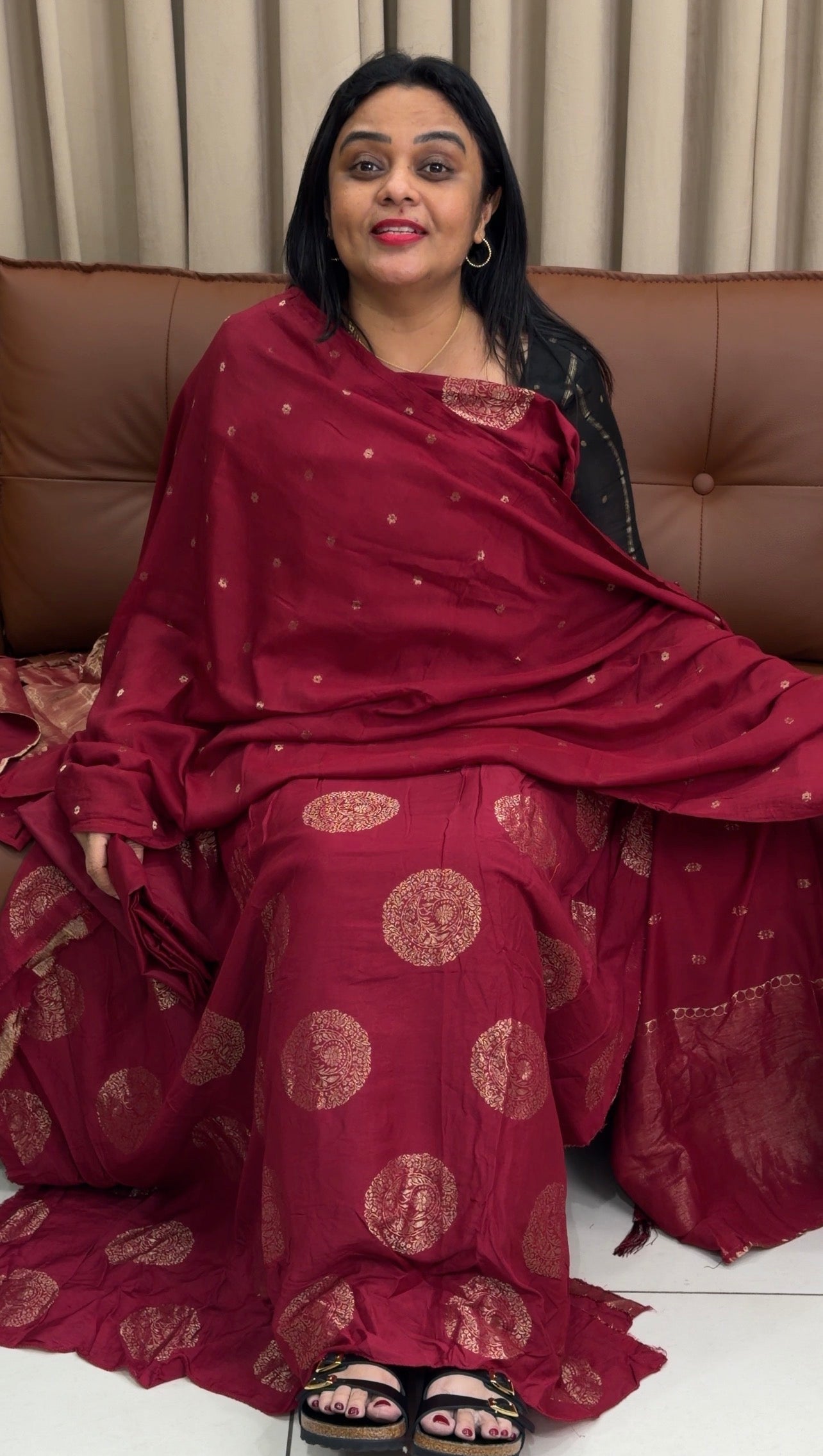 MUL CHANDERI UNSTITCHED SALWAR SUITS - IHA 33892