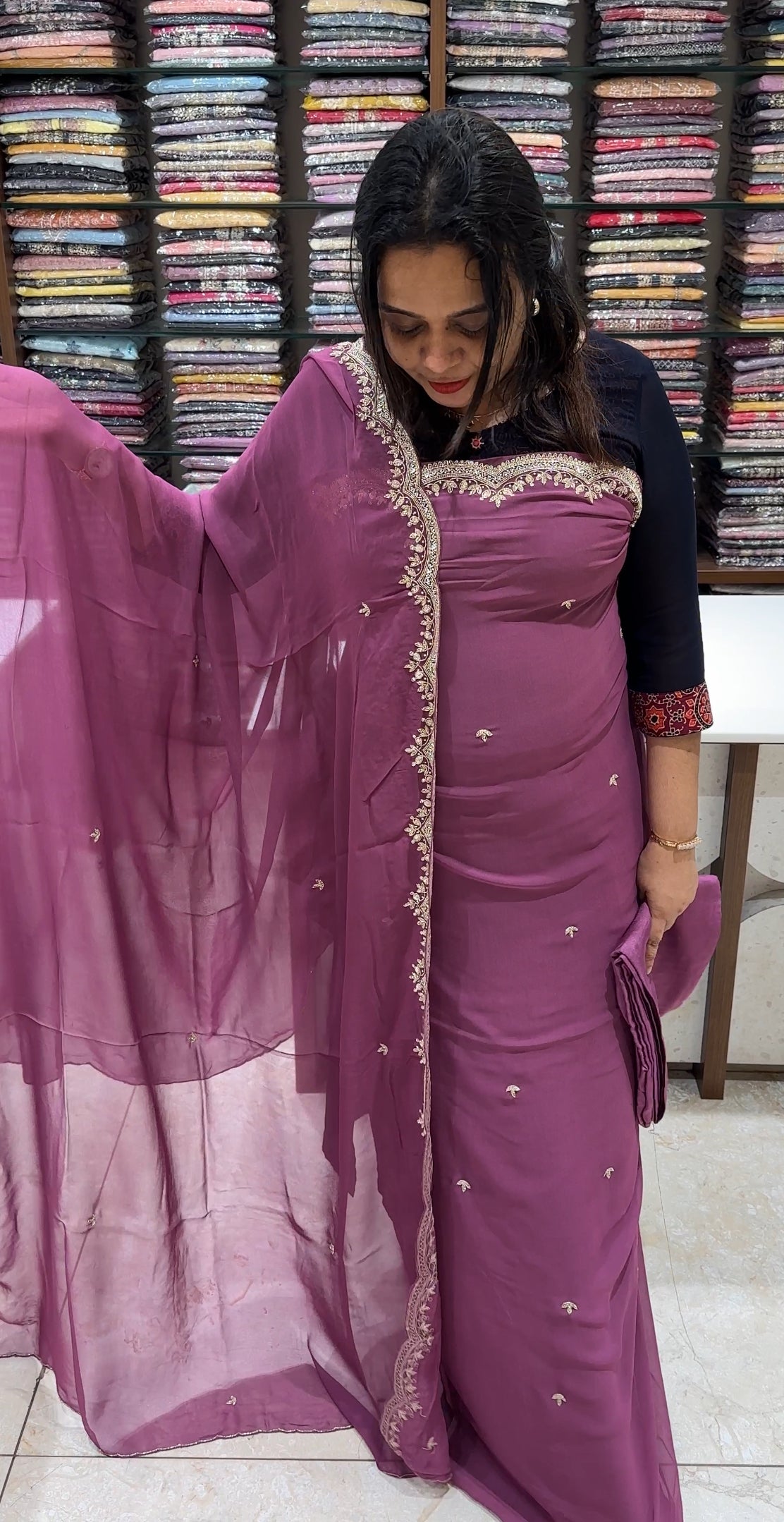 PREMIUM UNSTITCHED SALWAR SUITS - IHA 23040