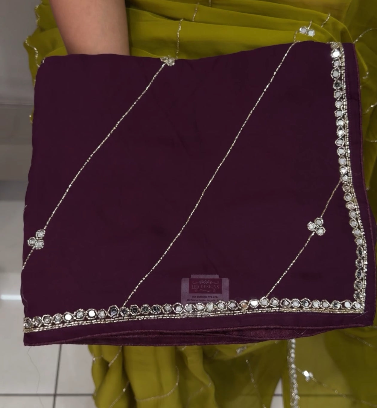 HAND WORKED ORGANZA SAREES - IHA 30810