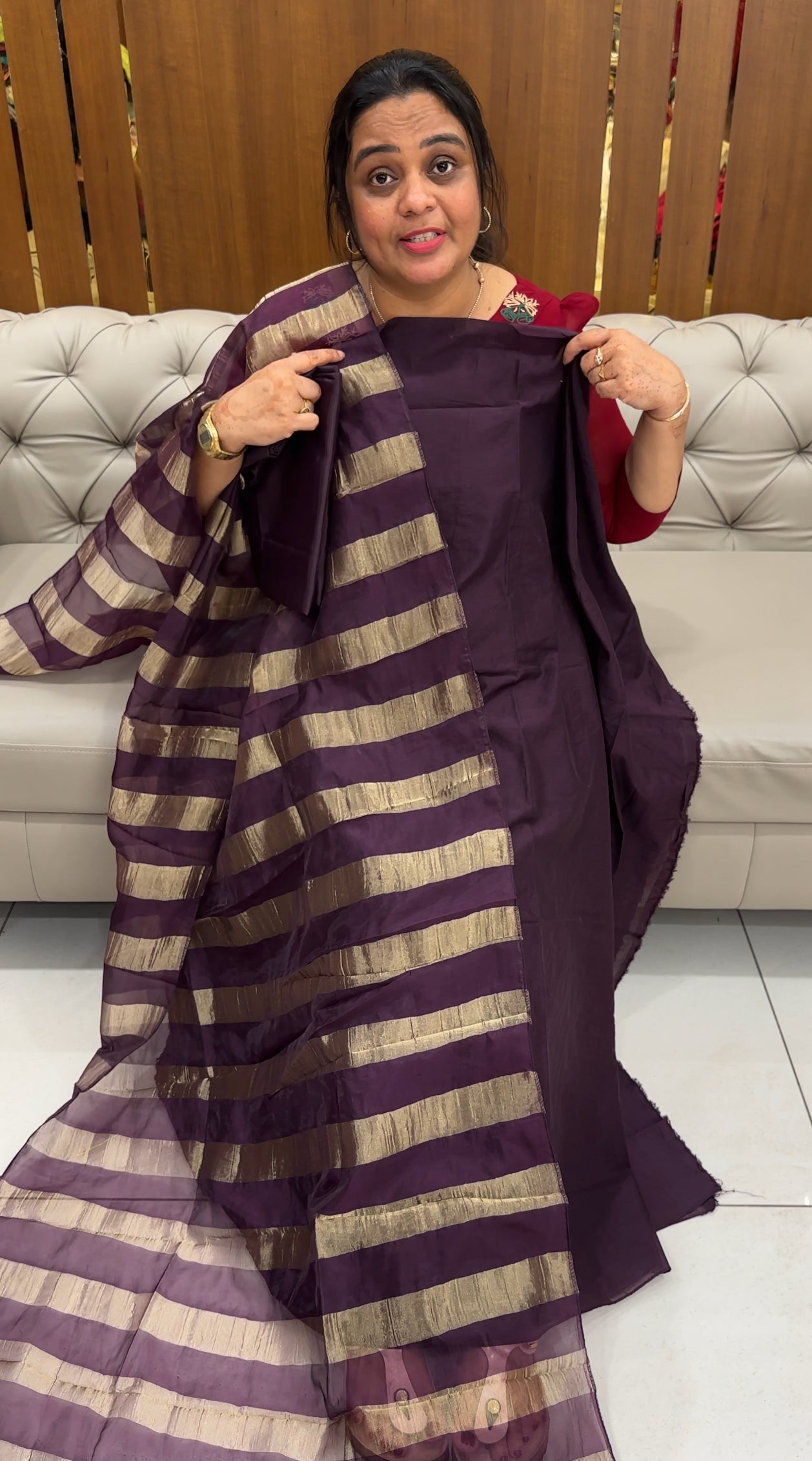SEMI MUL CHANDERI UNSTITCHED SALWAR SUITS - IHA 27638