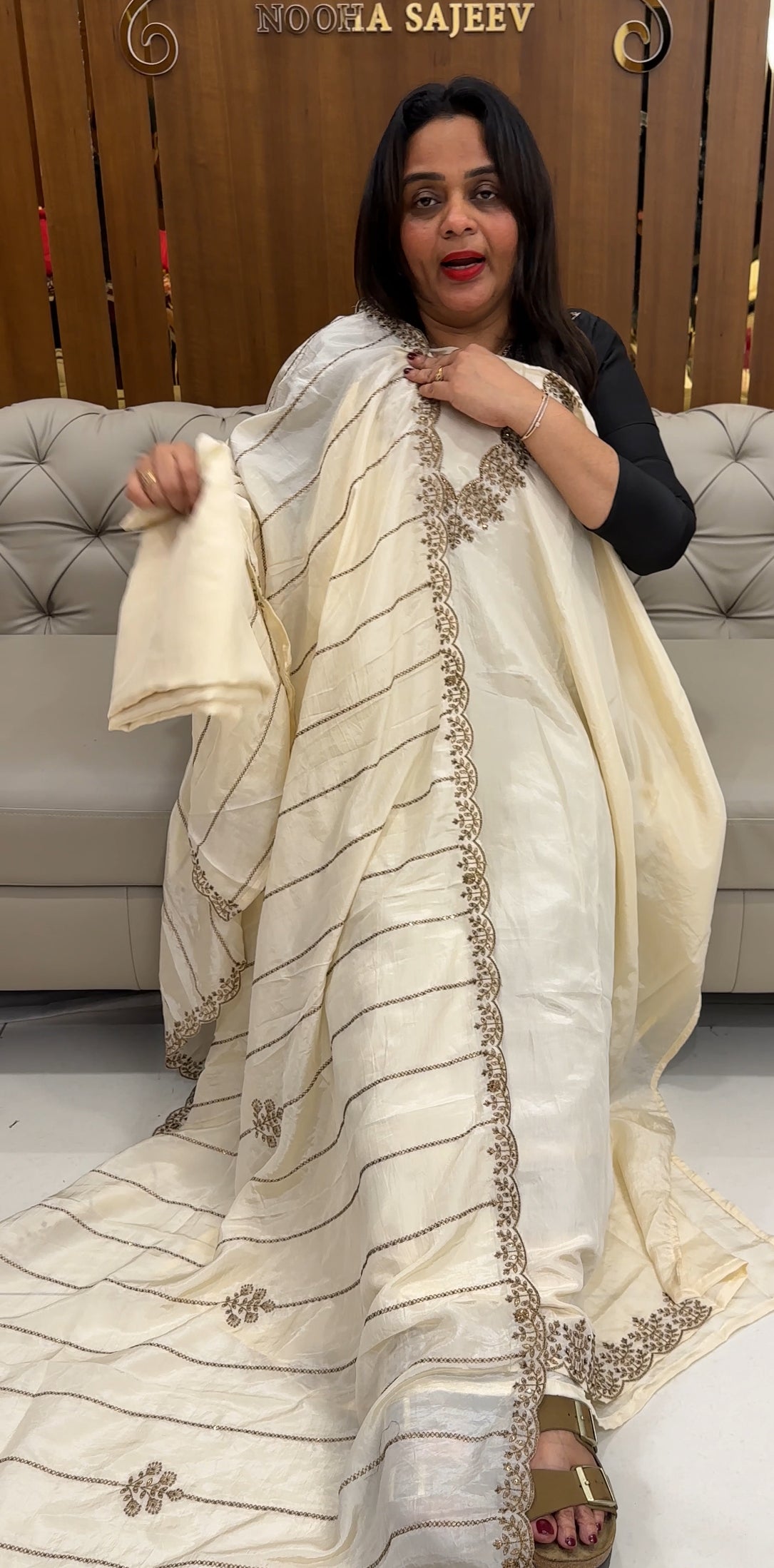 CRAPE UNSTITCHED SALWAR SUITS - IHA 25400