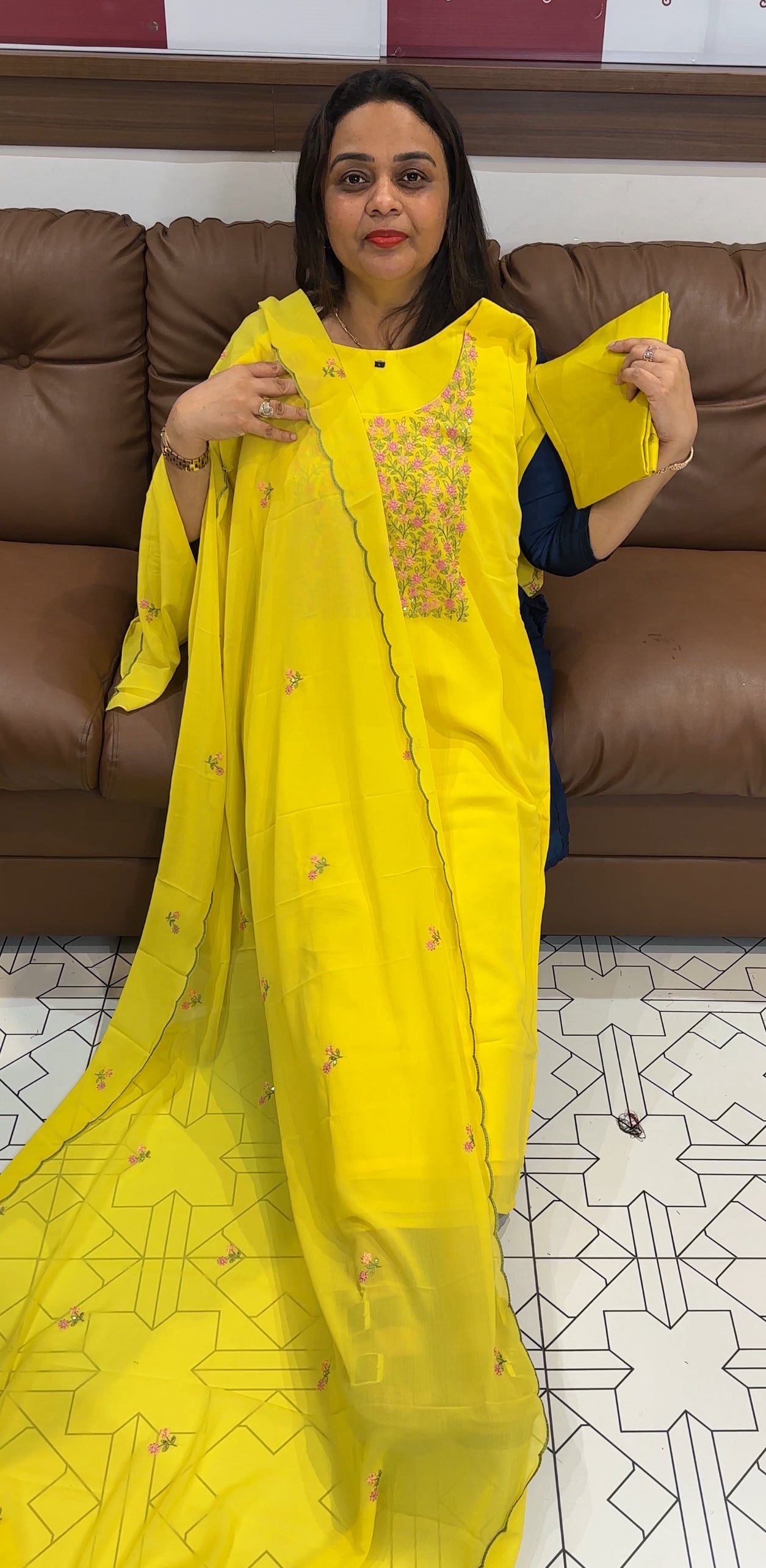 READY TO WEAR TOP,BOTTOM AND DUPATTA - IHA 22982
