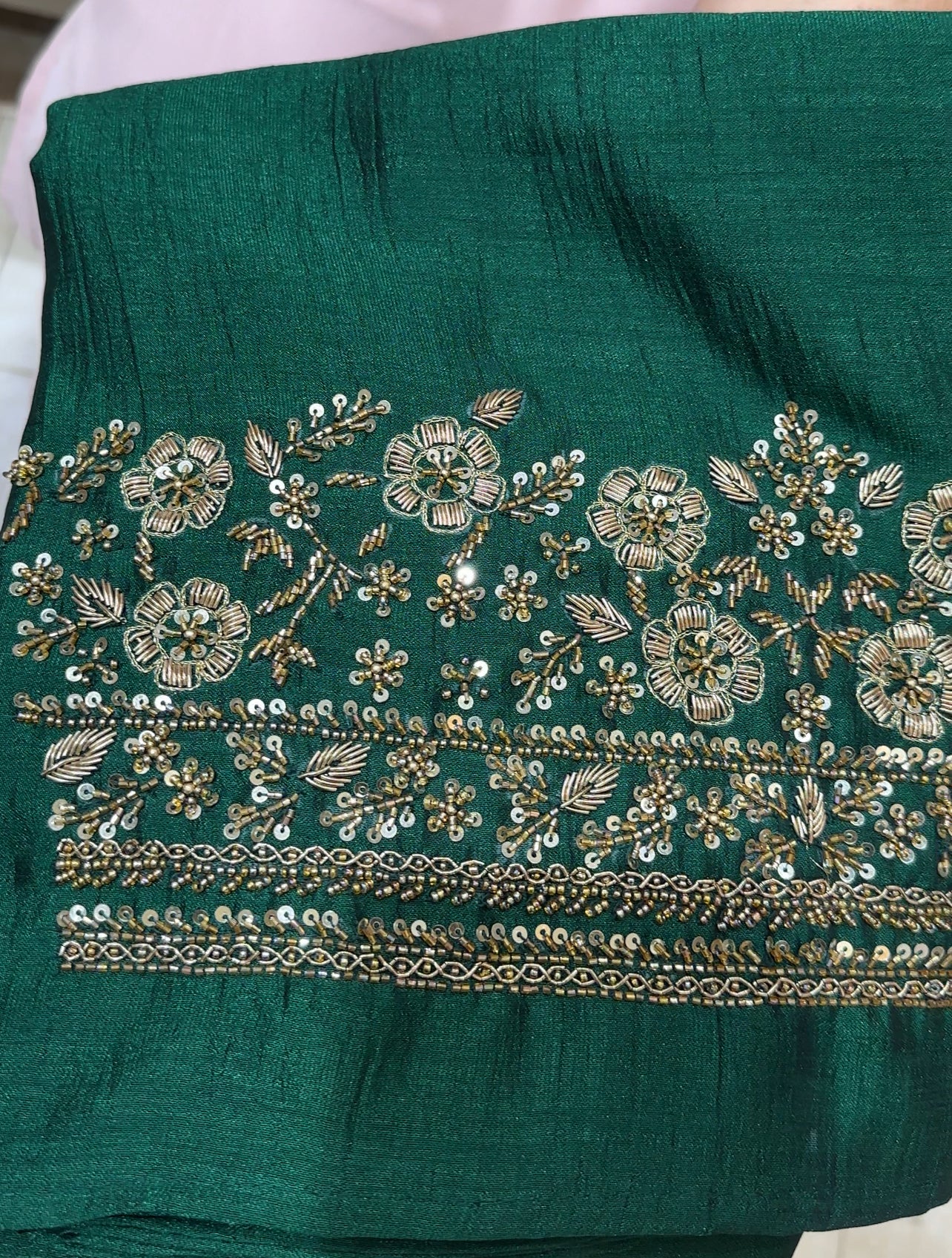HAND WORKED BLOUSE MATERIAL - IHA 21309