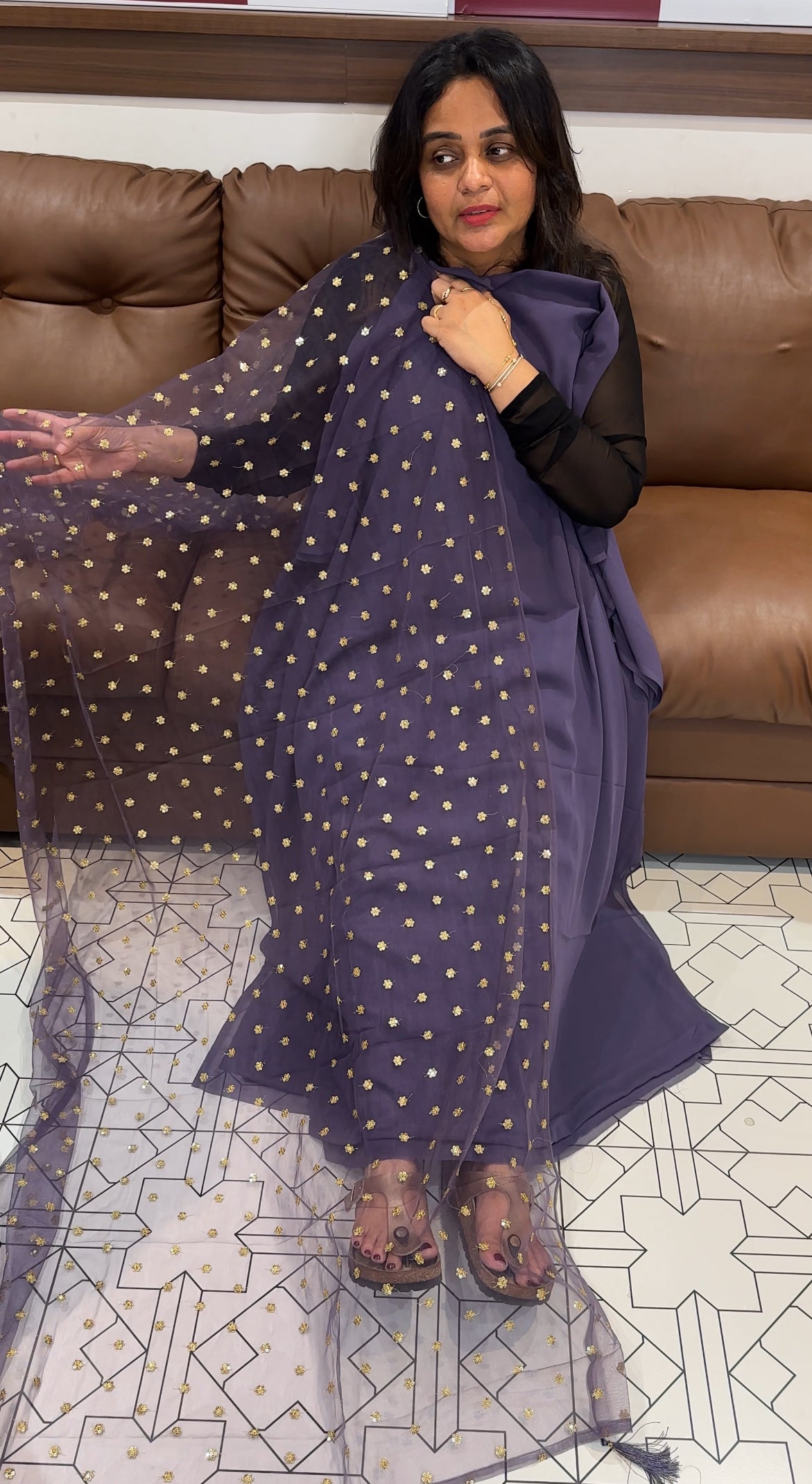 FAUX GEORGETTE UNSTITCHED SALWAR SUITS - IHA 26278
