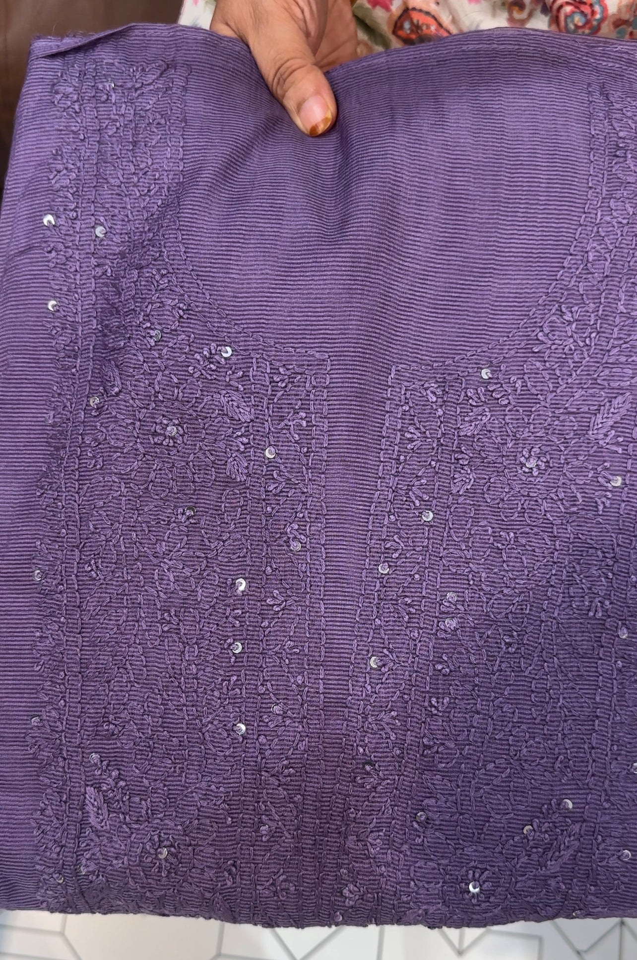 LUCKNOWI CHIKANKARI UNSTITCHED SALWAR SUITS - IHA 26150