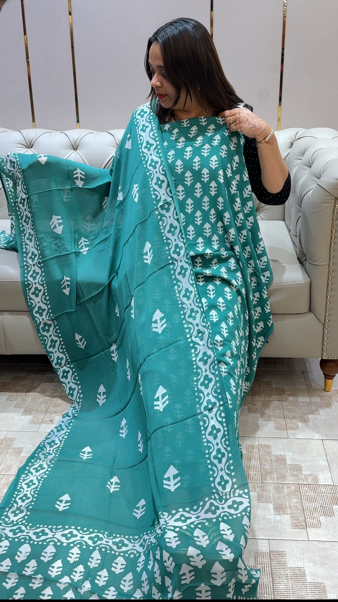 PRINTED UNSTITCHED SALWAR SUITS - IHA 23282